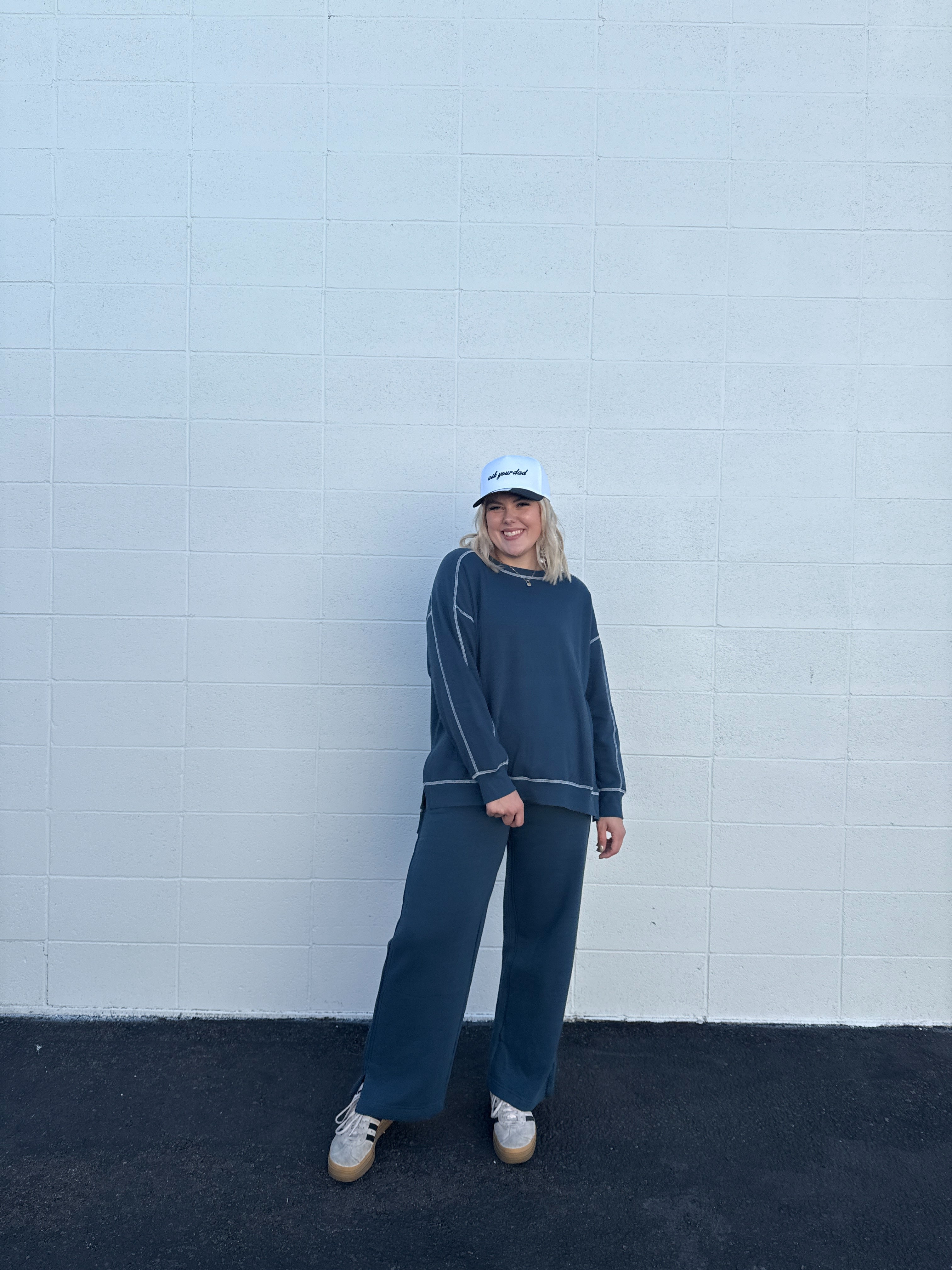 Midnight Navy Wide Leg Pants
