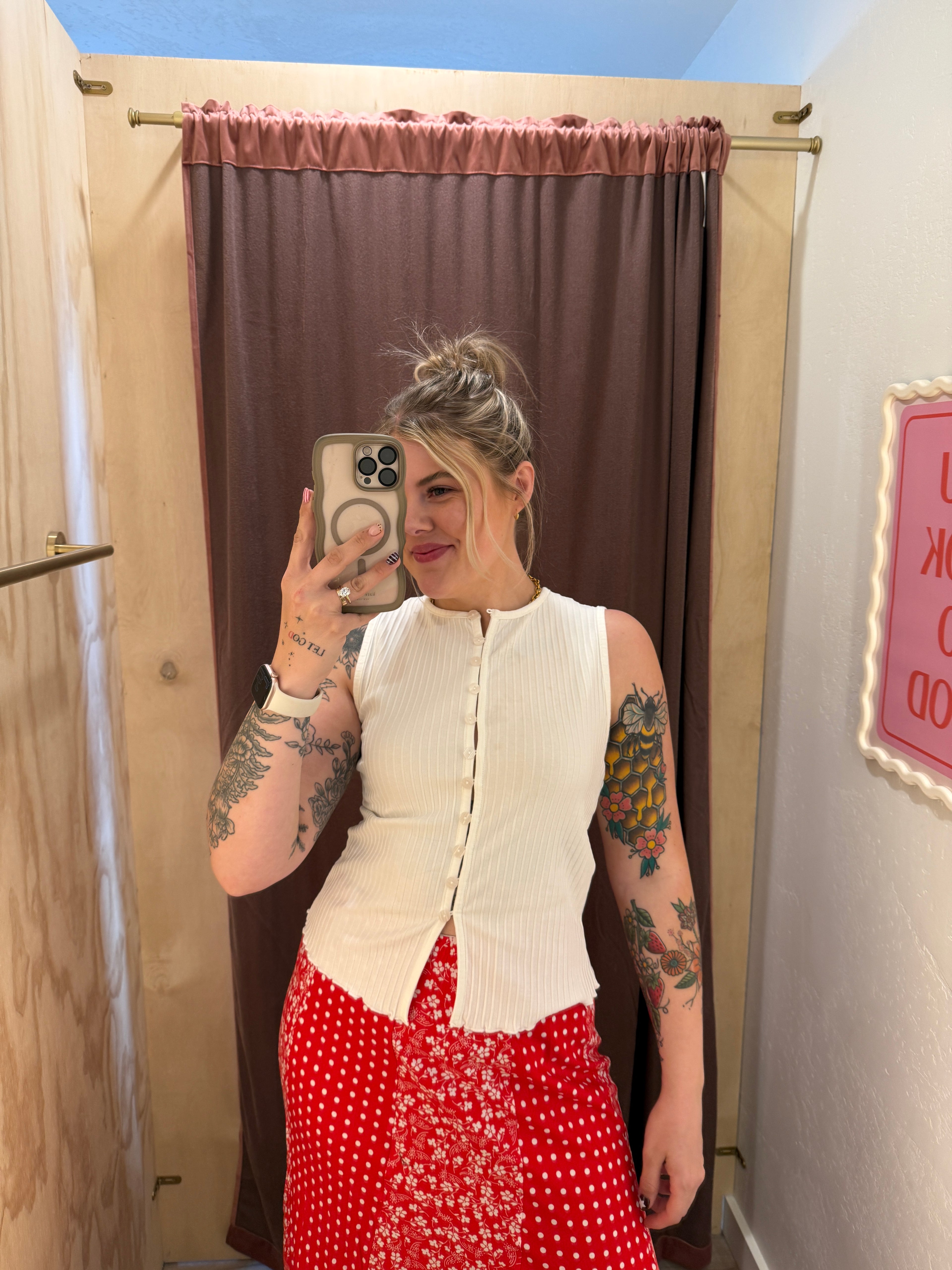 Ribbed Button Front Tank (multiple colors)