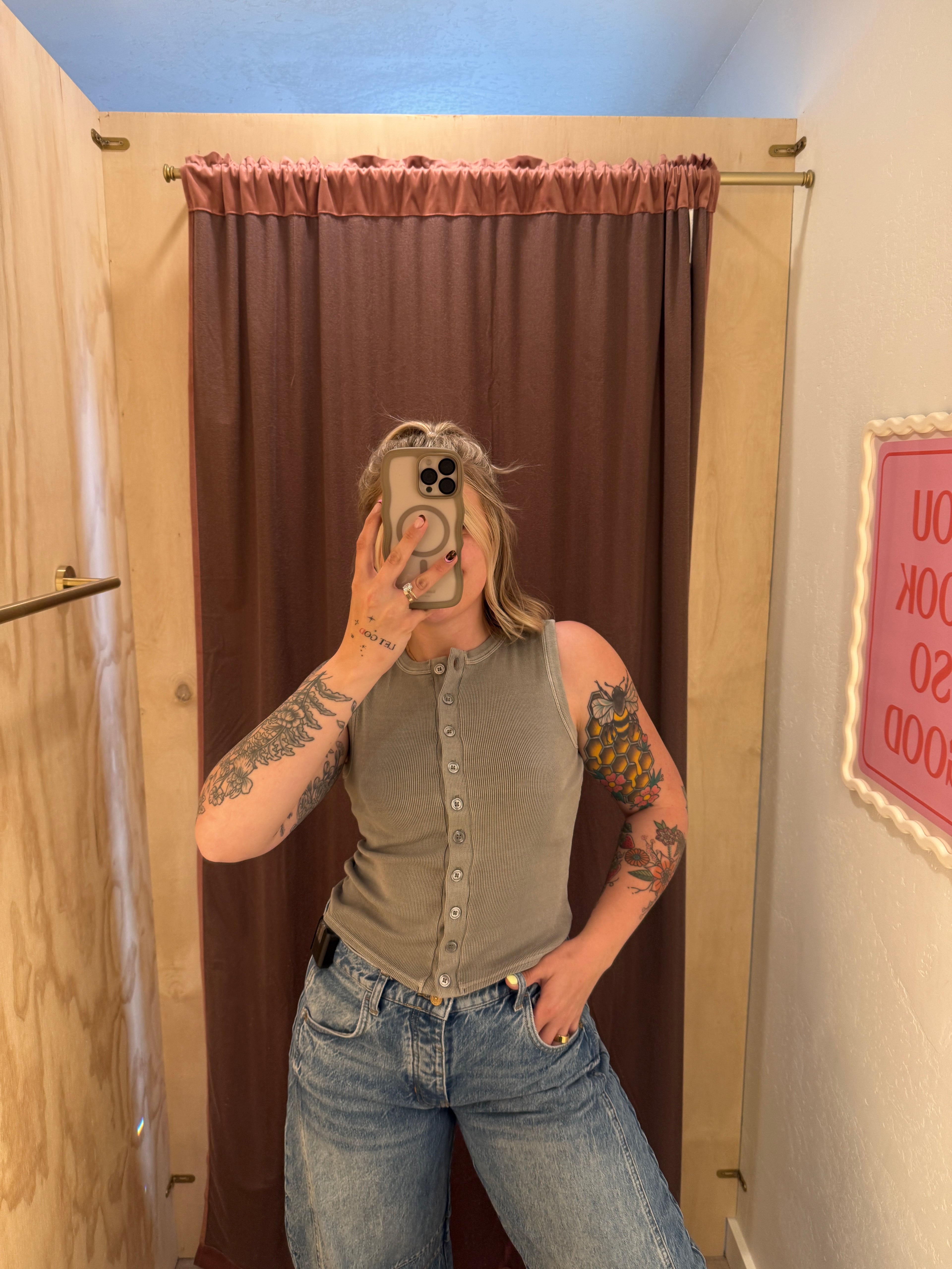 Button Down Ribbed Tanks (multiple colors)