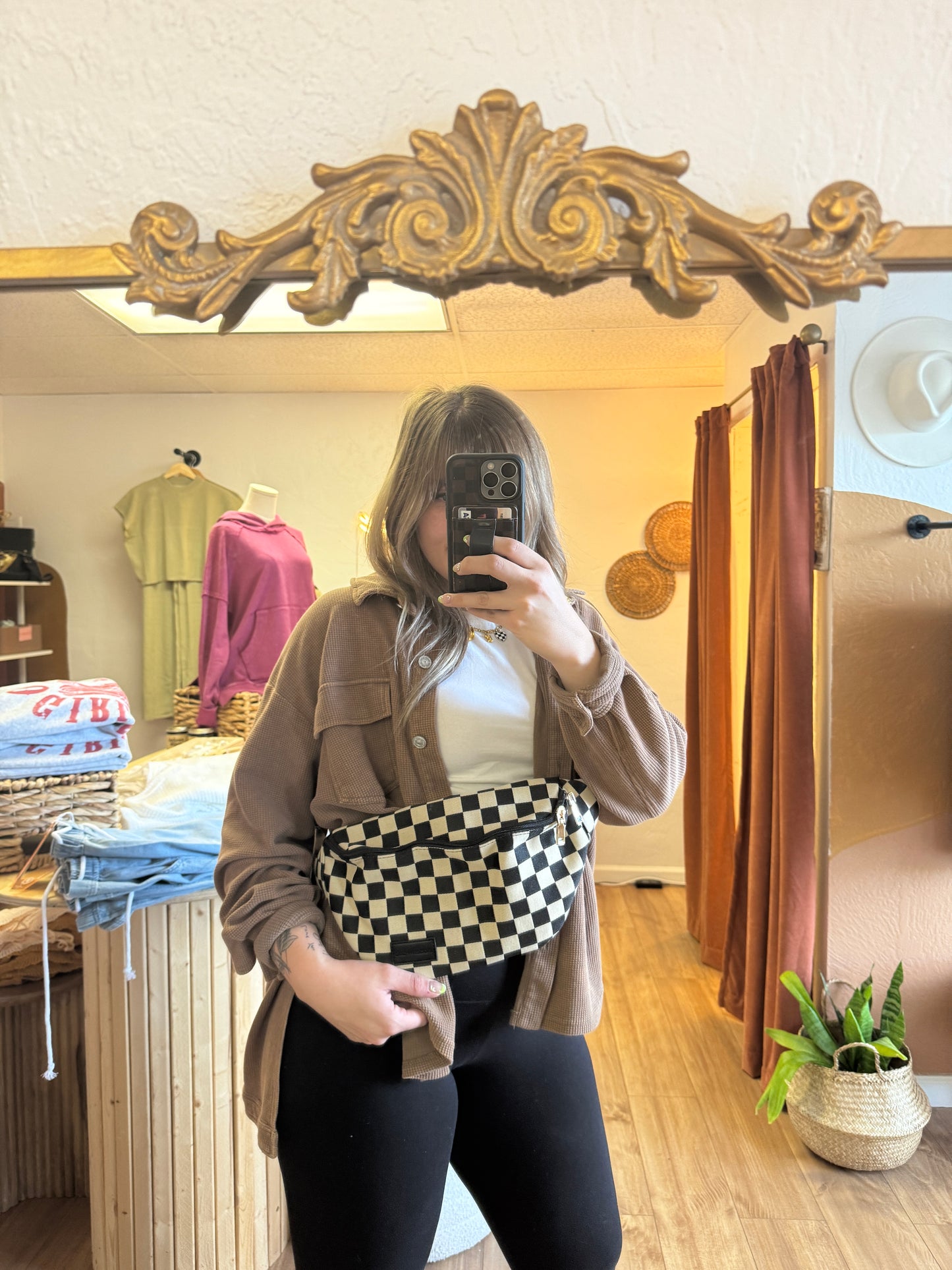 Checkered Crossbody Bag