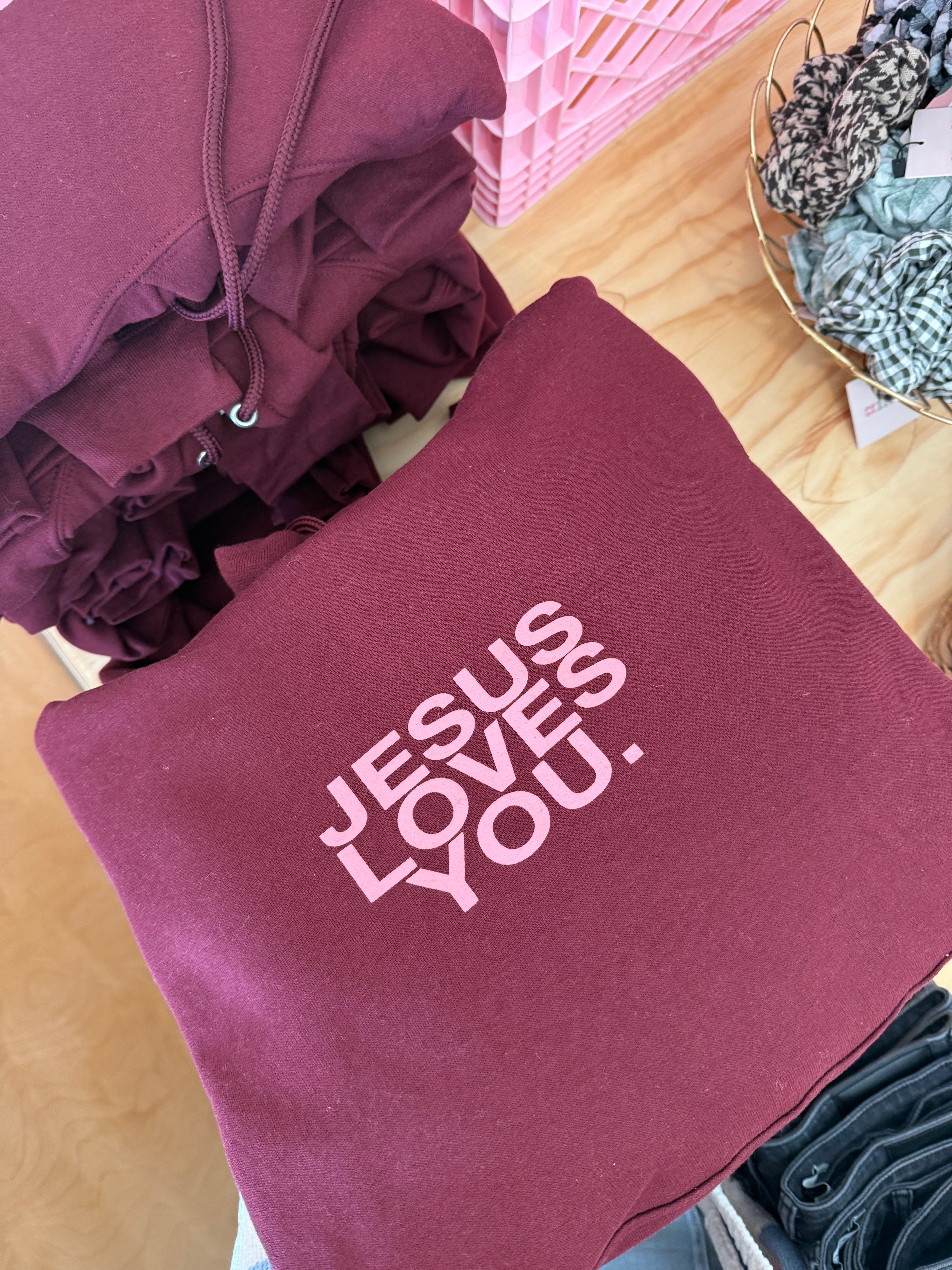 Jesus Loves You Crimson Hoodie