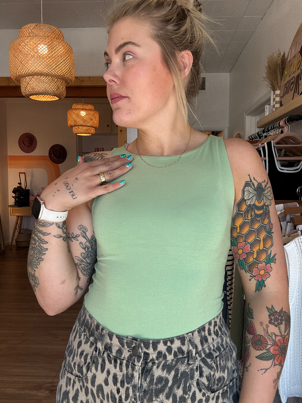 Boat Neck Double Lined Tank (Multiple Colors)