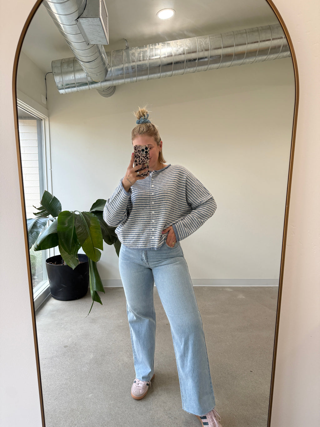 High Rise Raw Hem Wide Leg Jeans