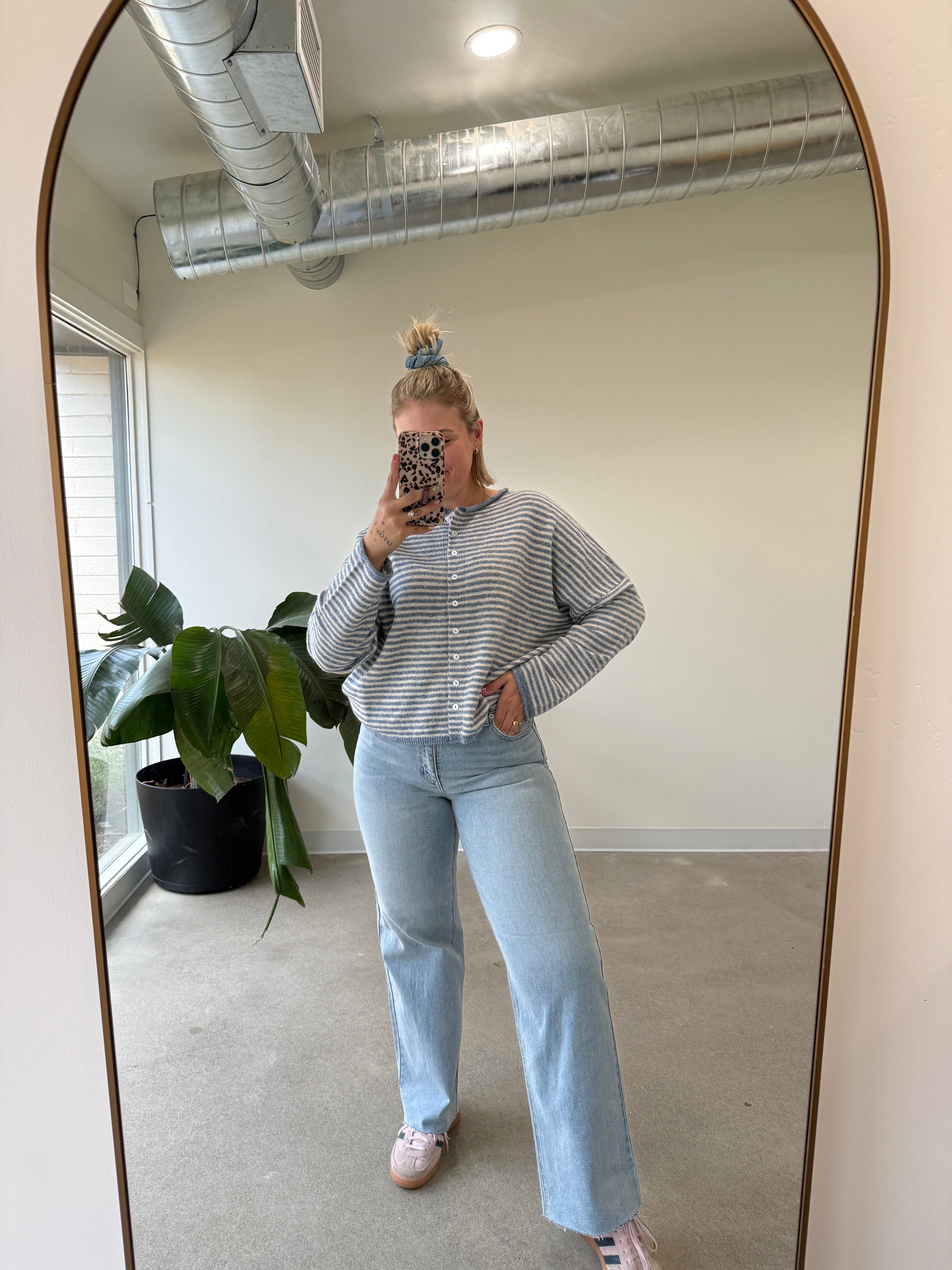 High Rise Raw Hem Wide Leg Jeans