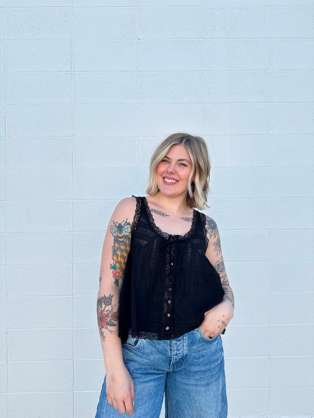 Paislee Lace Trimmed Tank Top