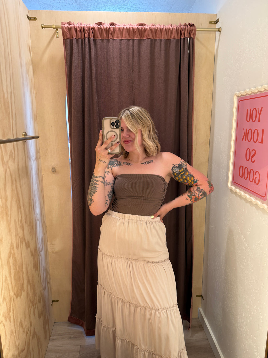 Flirt + Flow Ruffled Hem Maxi Skirt (multiple colors)