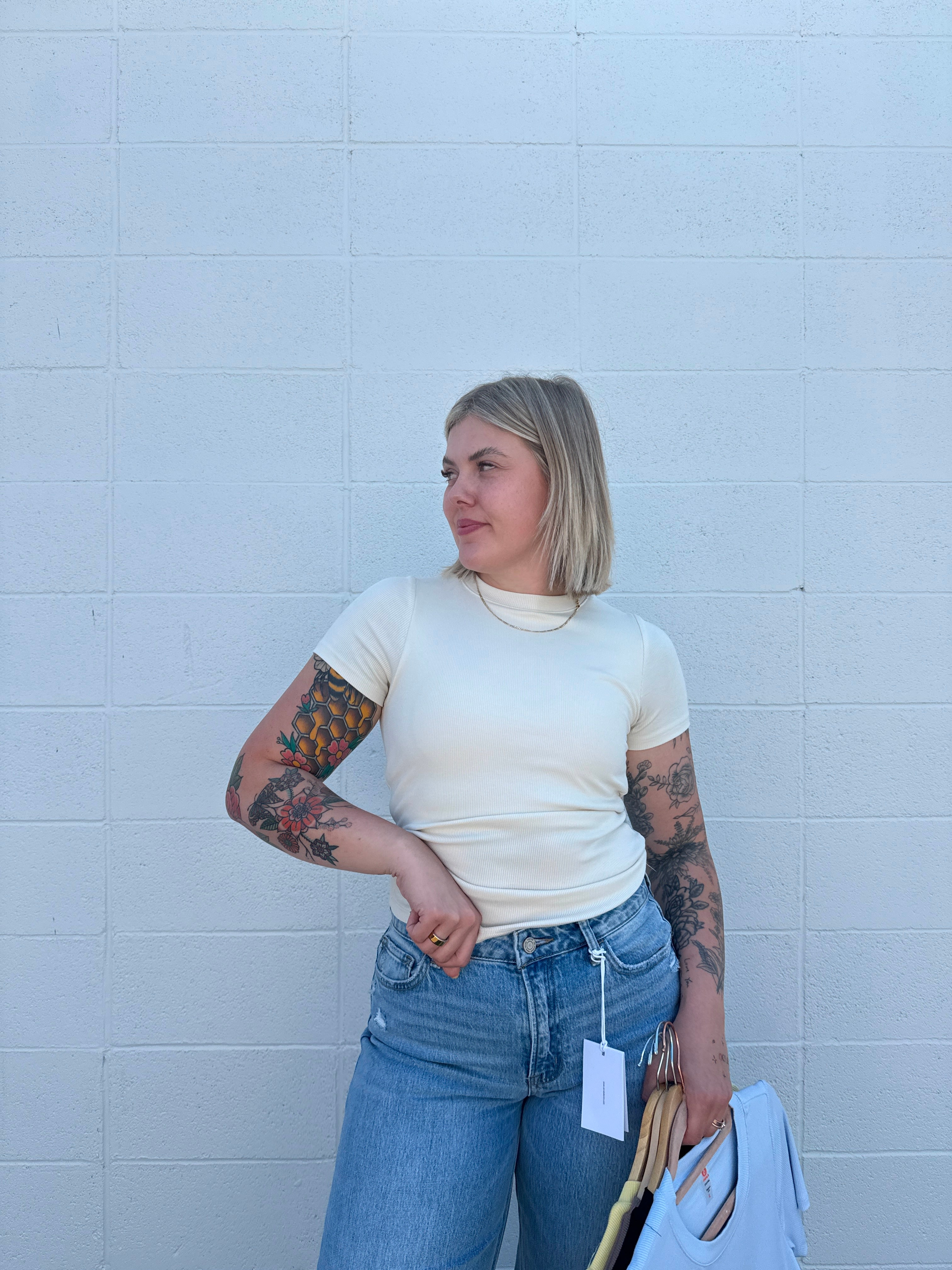Classic Built-In Bra Short Sleeve (multiple colors)