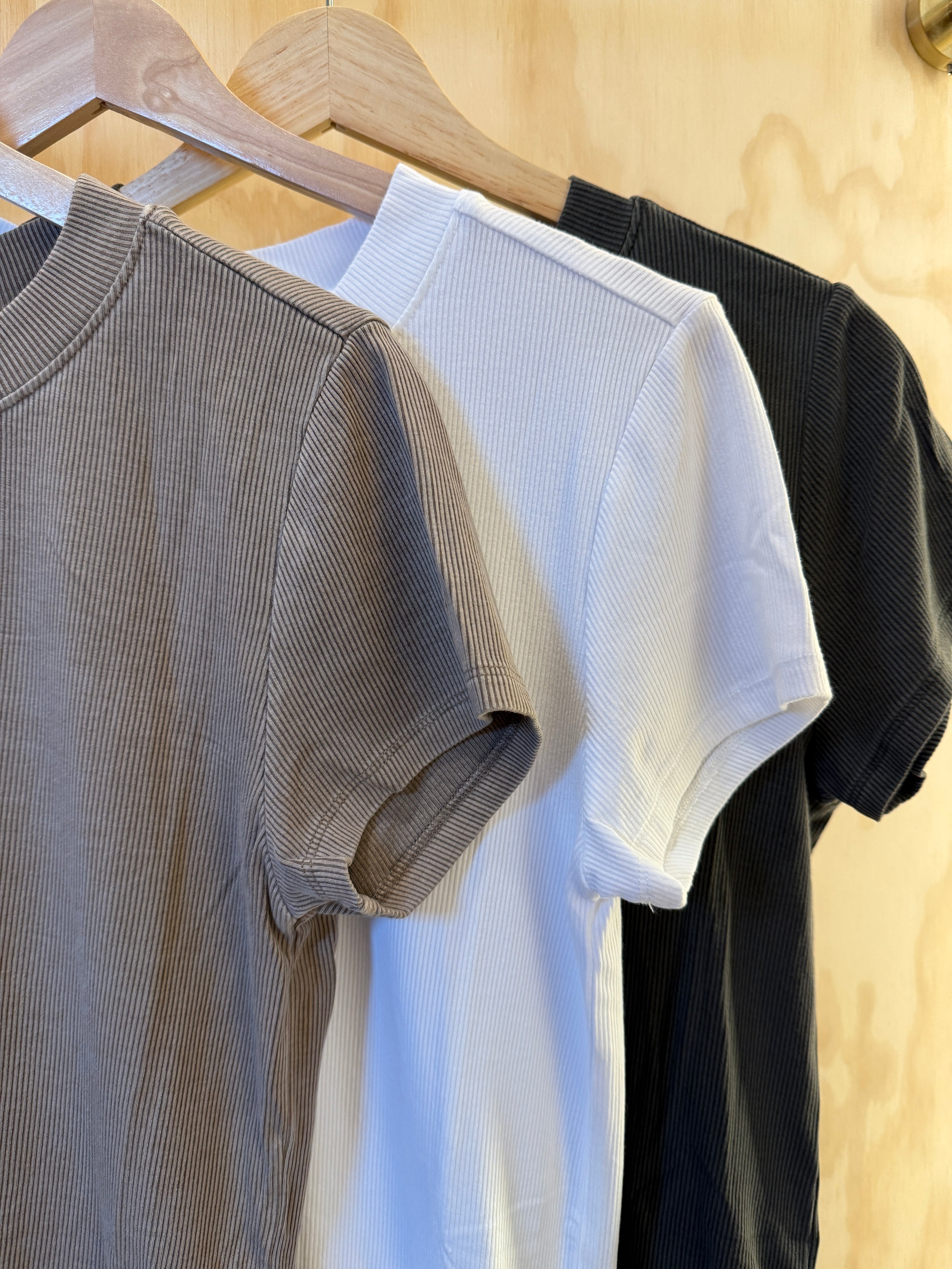 Easy Does It Ribbed Tee (multiple colors)