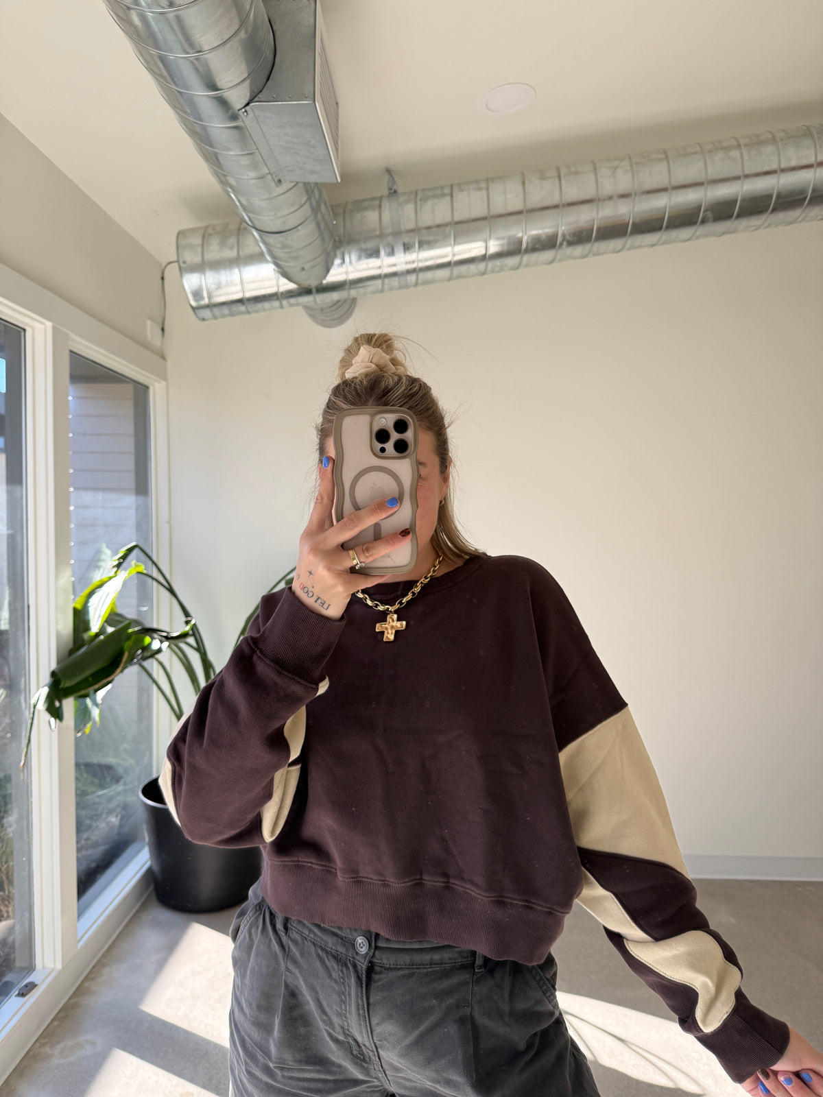 Vintage Color Block Sweatshirt