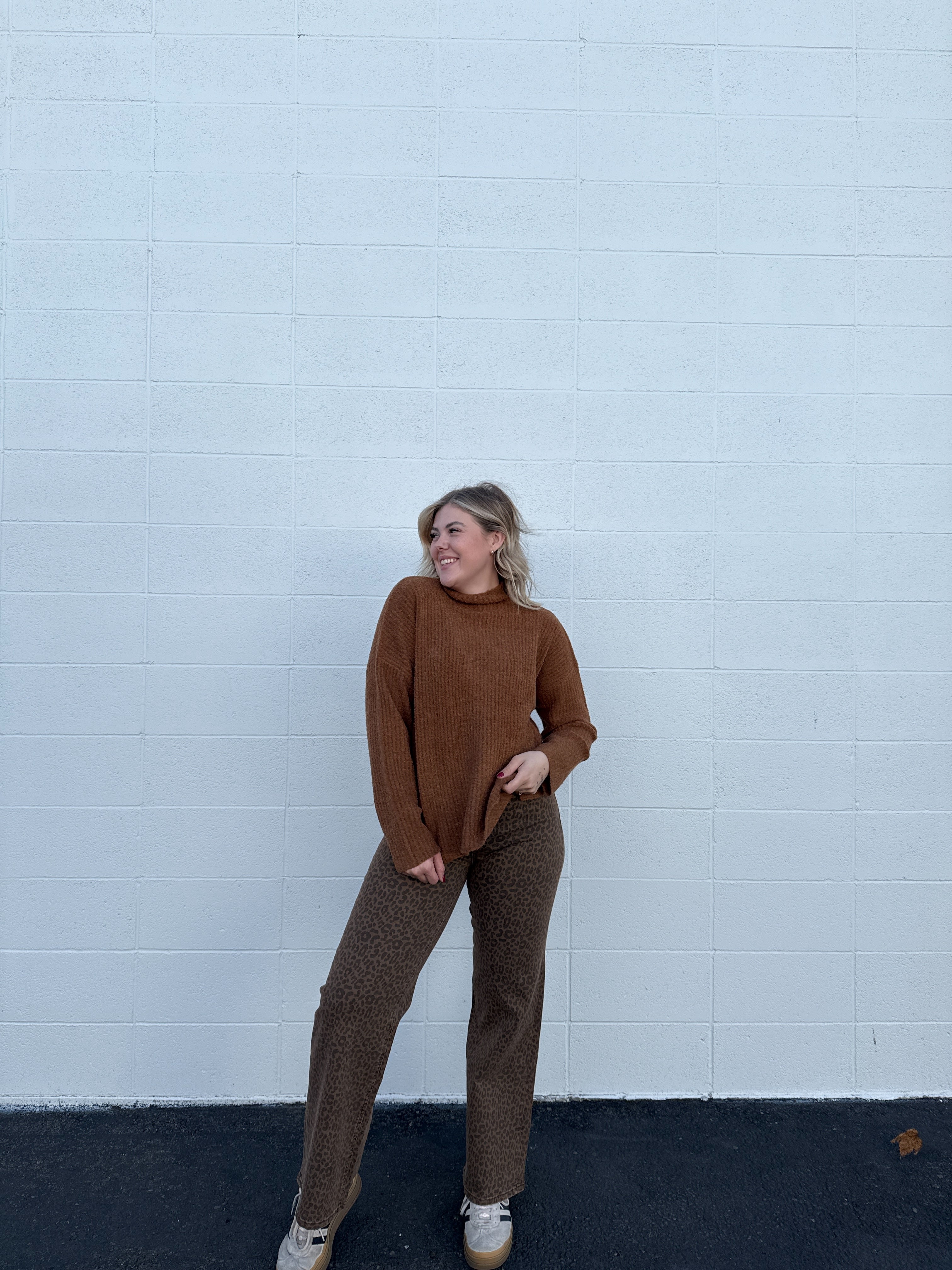 Super High Wide Leg Leopard Jeans