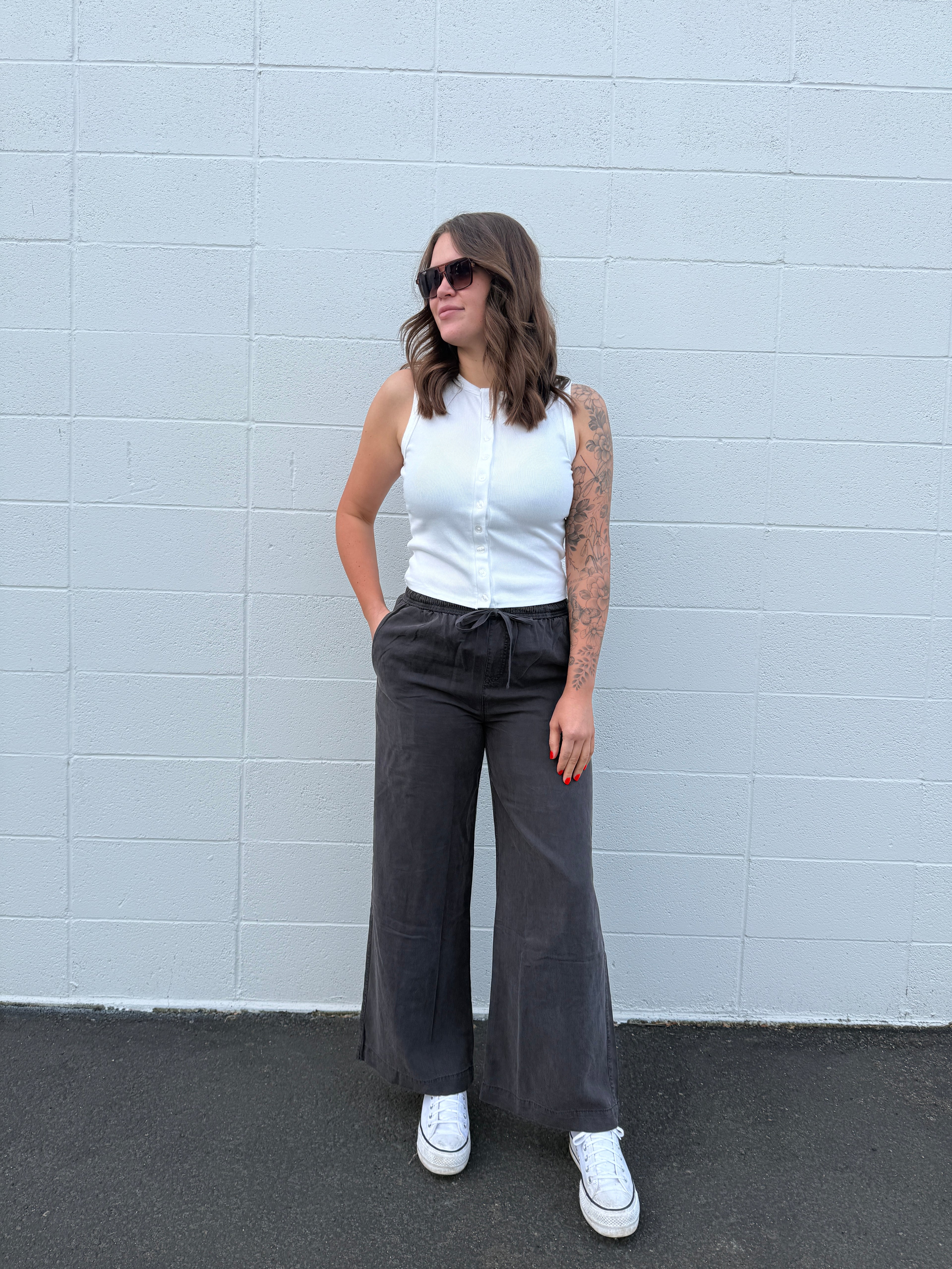 Tencel Wide Leg Pants