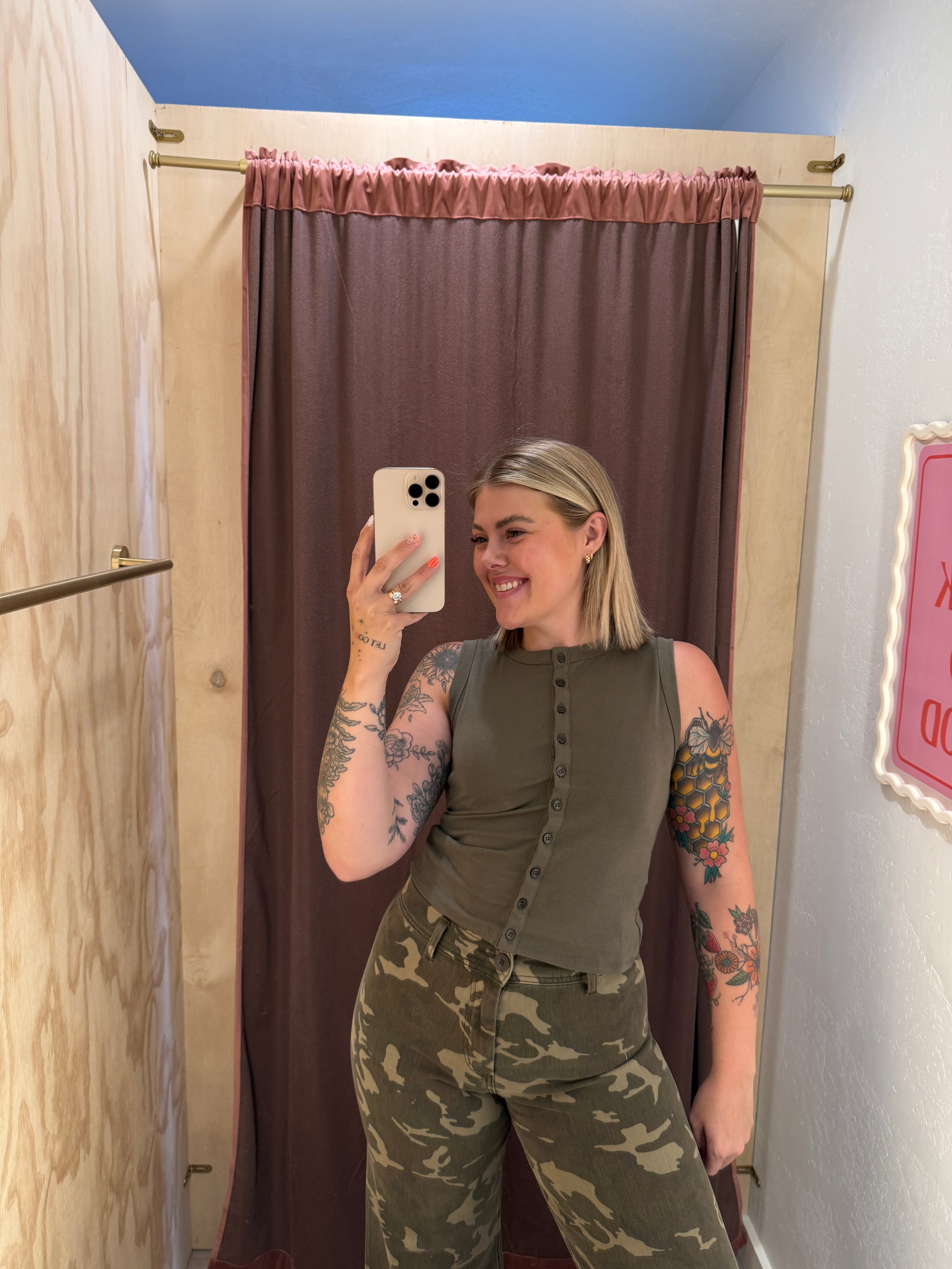 GI Jane Button Down Tanks