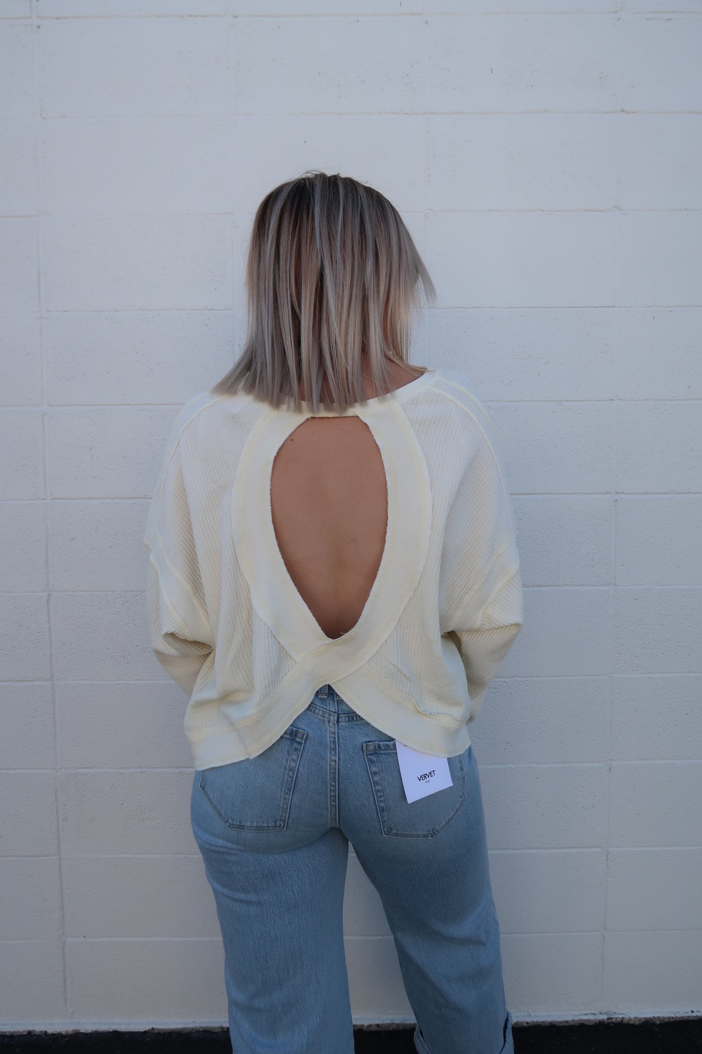 Open Back Oversized Waffle Knit (multiple colors)
