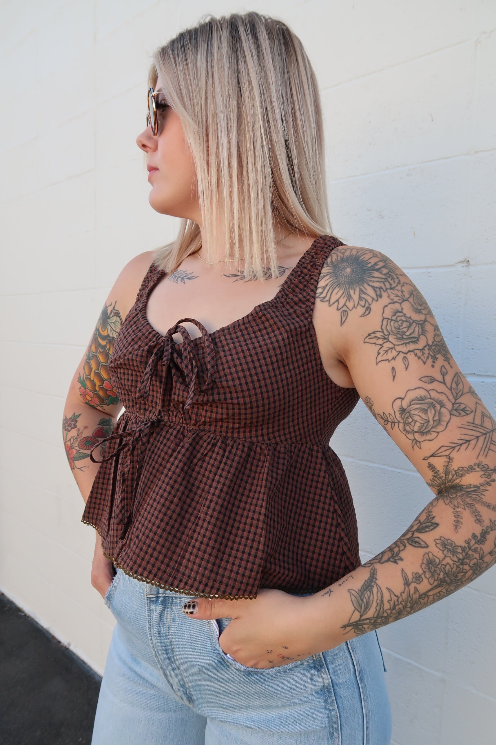 Just A Fall Girly Tie Up Top