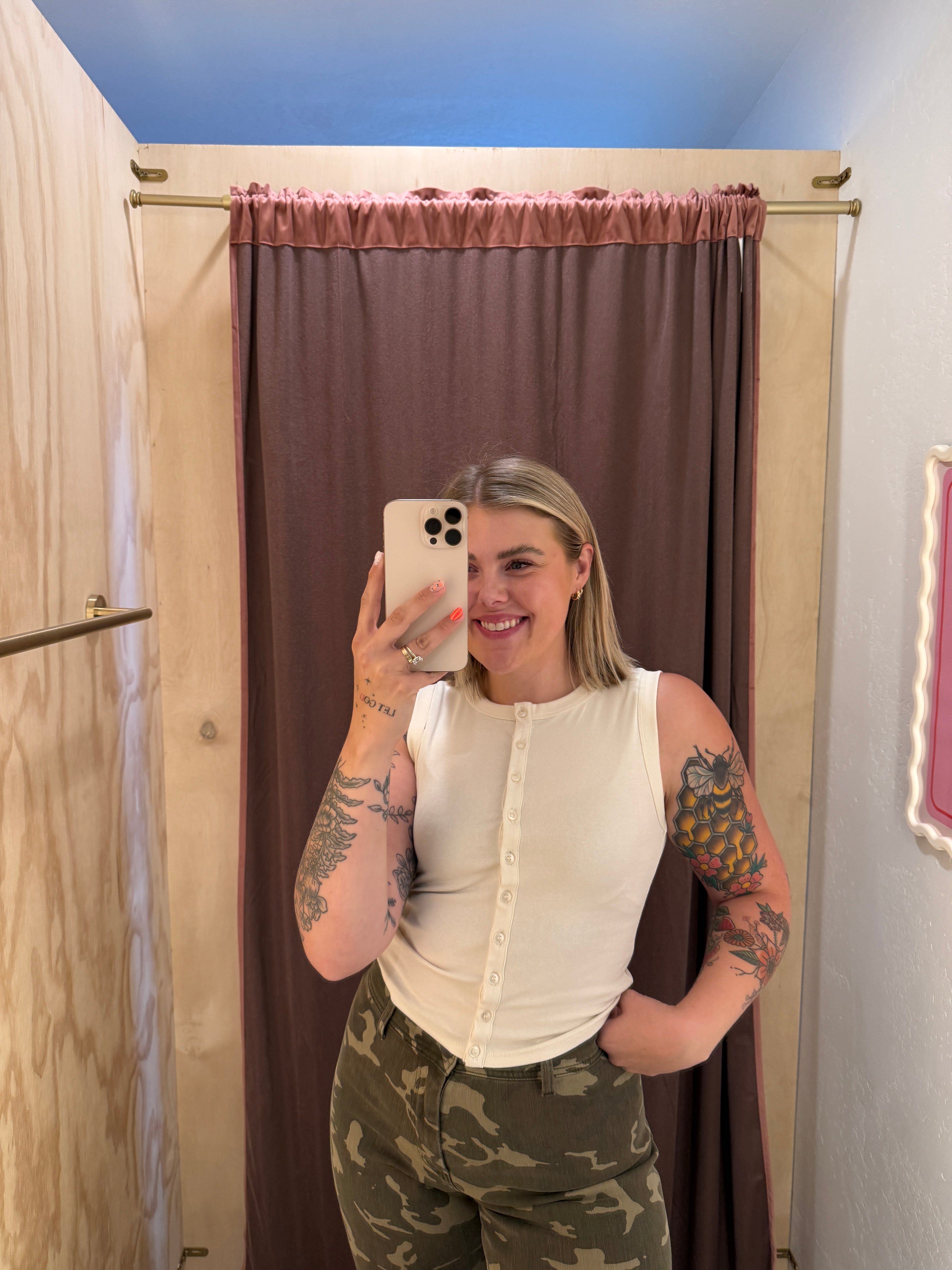GI Jane Button Down Tanks