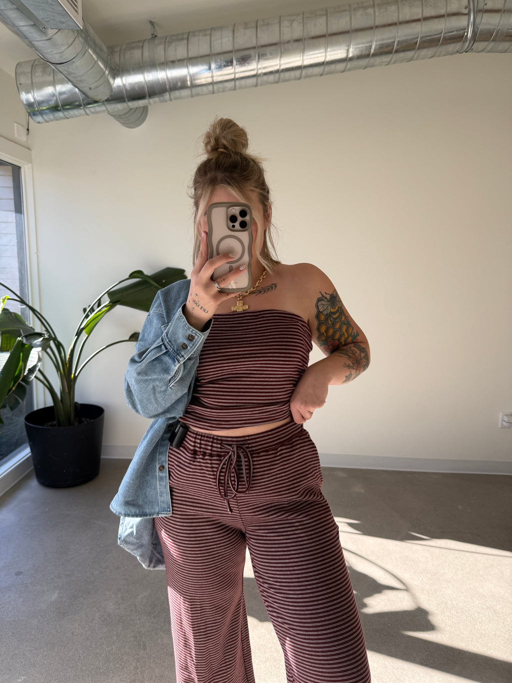 Travel Day Striped Set