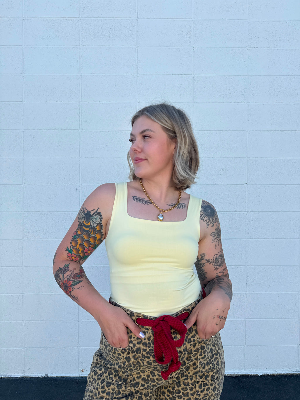 Double Lined Square Neck Tanks (Multiple Colors)