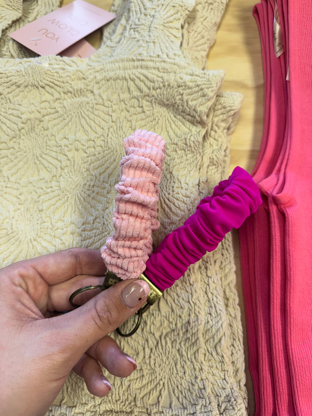 Scrunchie Wrist Keychains (multiple colors)