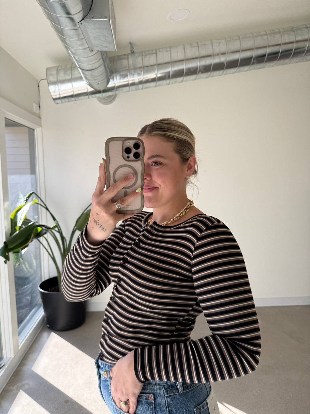 Sunday Social Striped Button Down Long Sleeve (Multiple Colors)