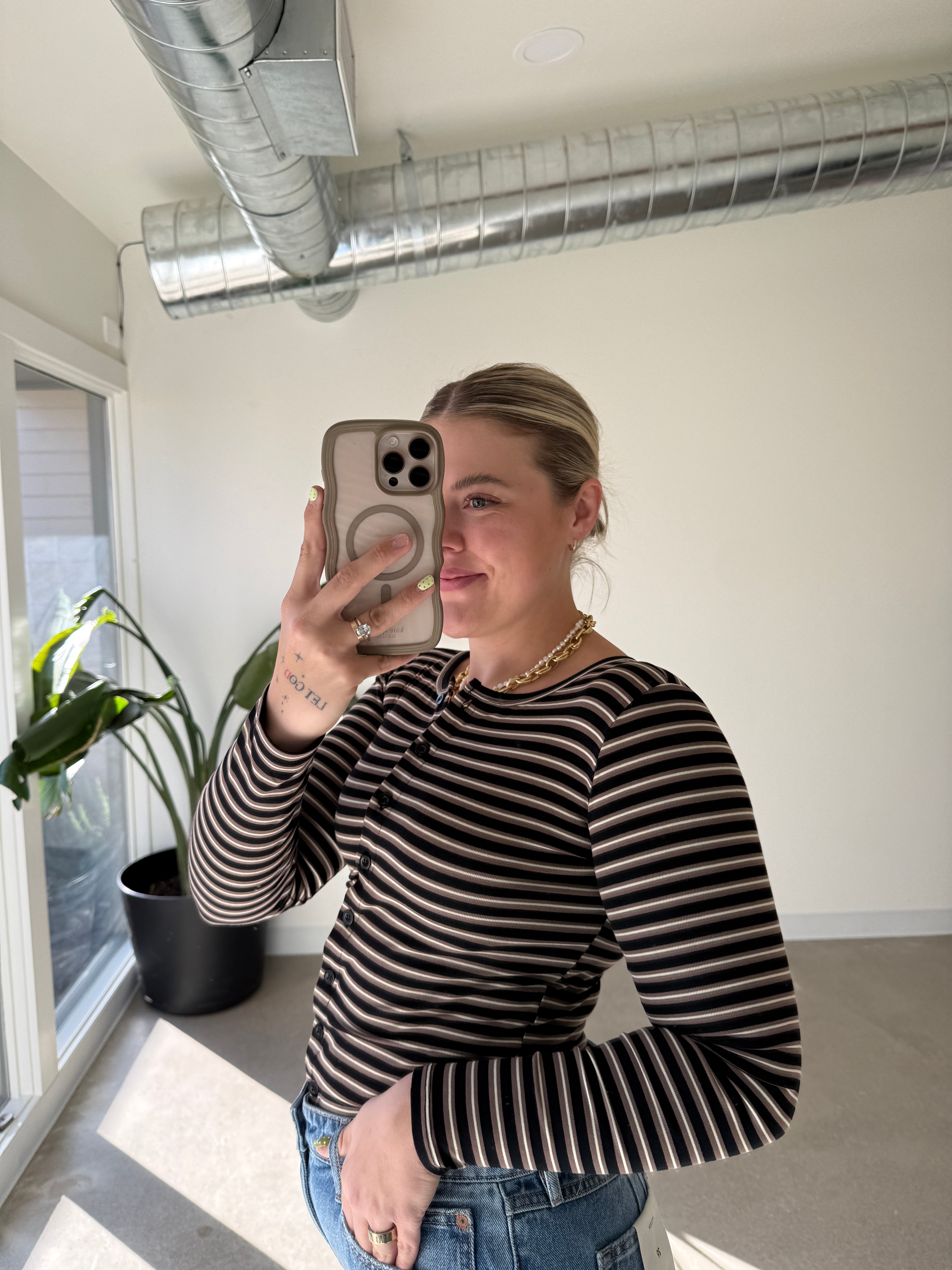 Sunday Social Striped Button Down Long Sleeve (Multiple Colors)