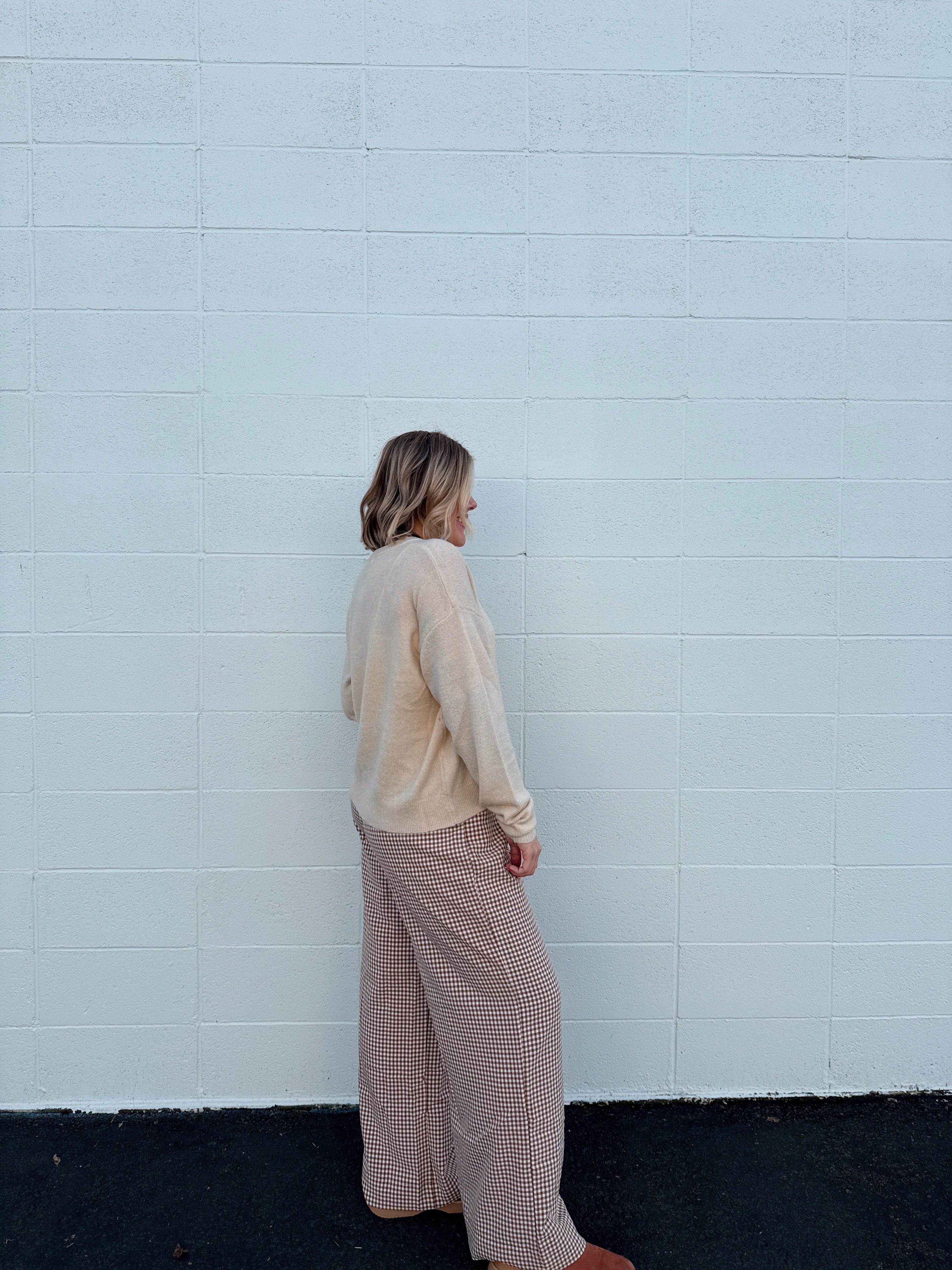 Gingham Wide Leg Pants (multiple colors)