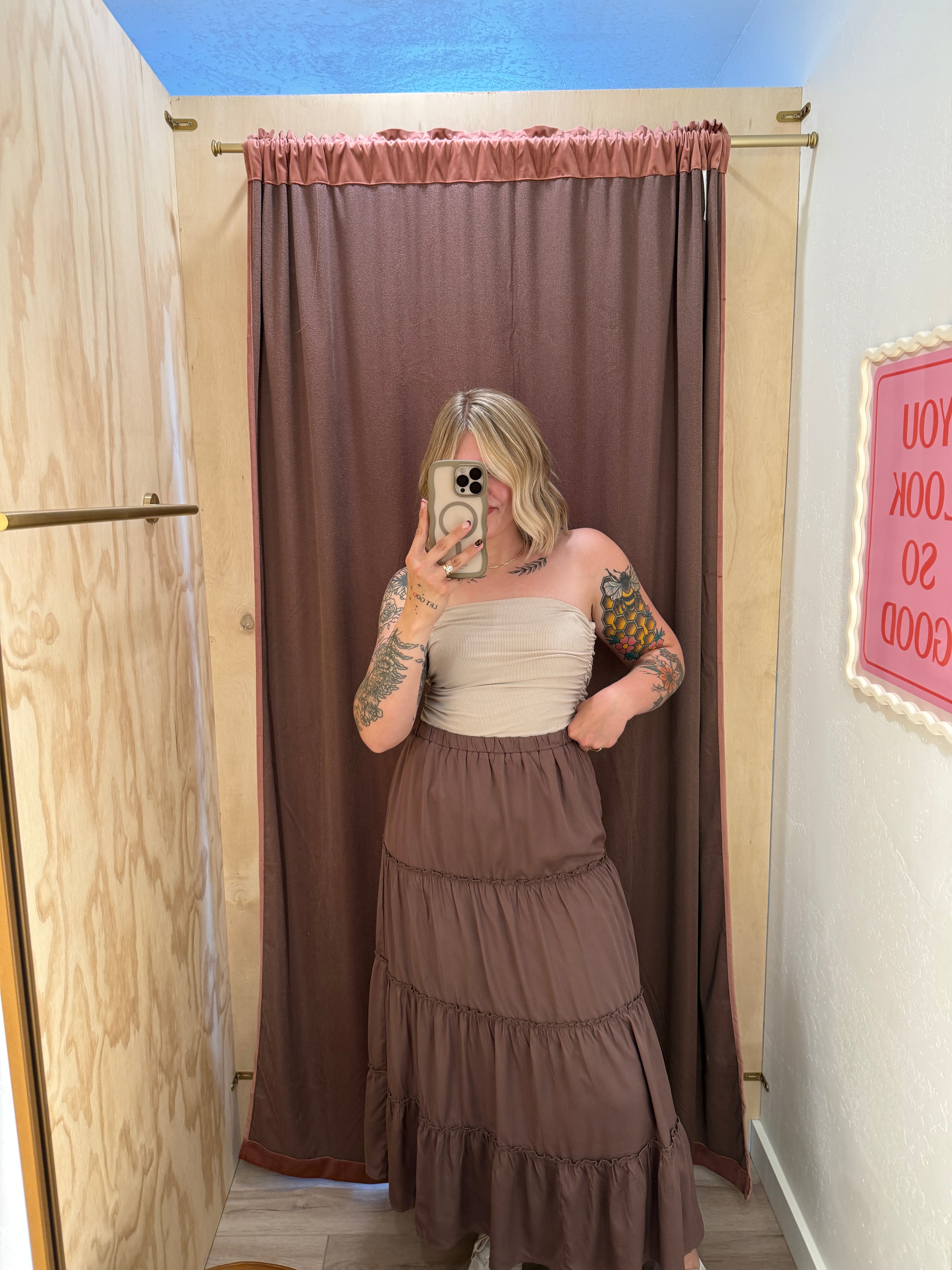 Flirt + Flow Ruffled Hem Maxi Skirt (multiple colors)