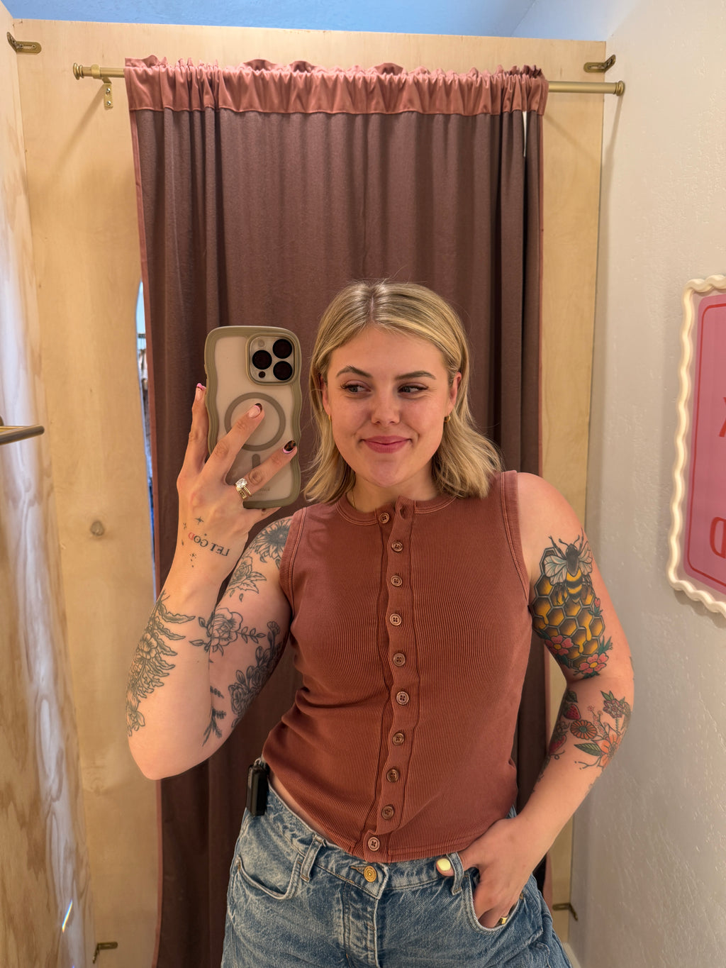 Button Down Ribbed Tanks (multiple colors)