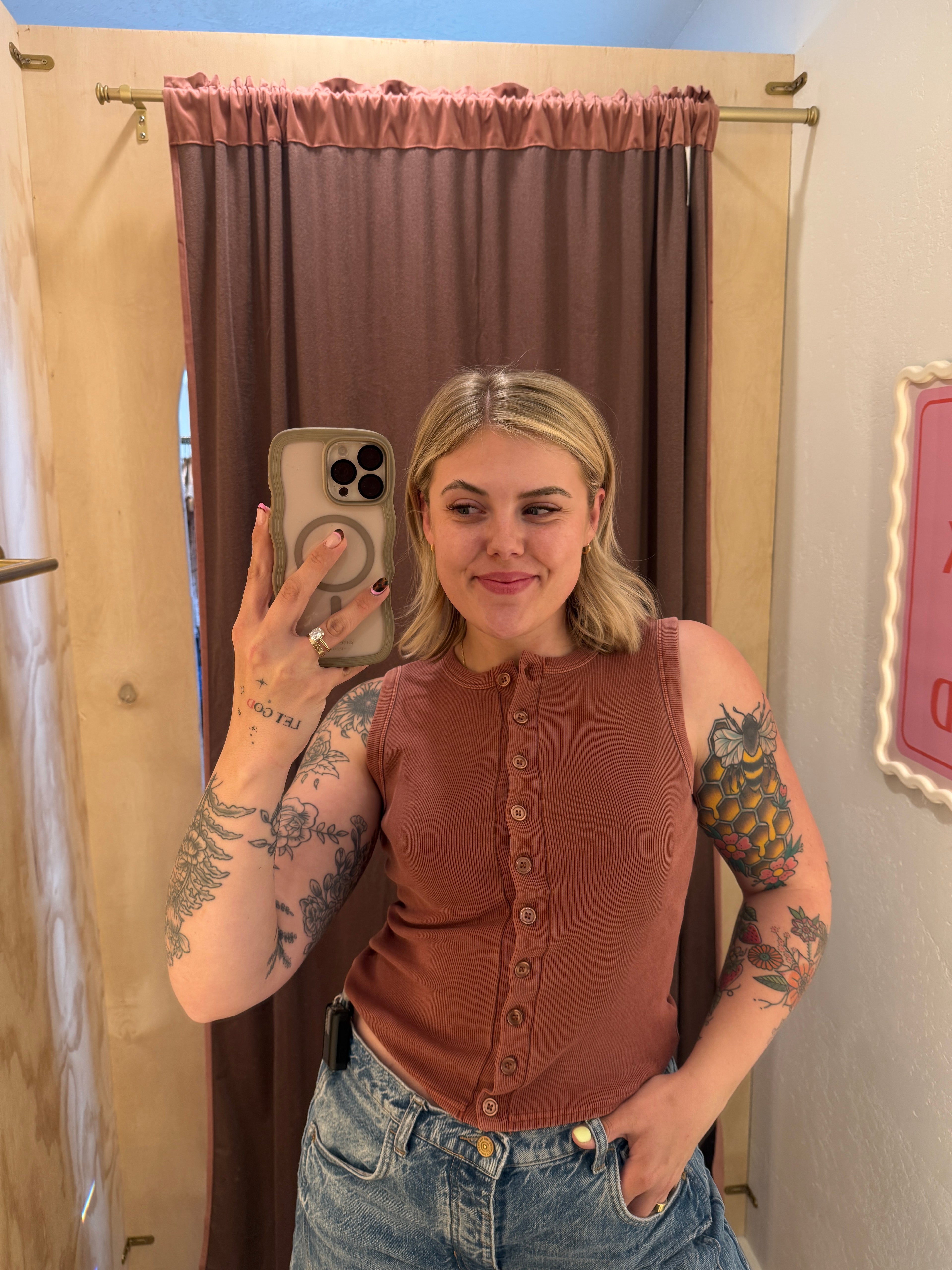 Button Down Ribbed Tanks (multiple colors)