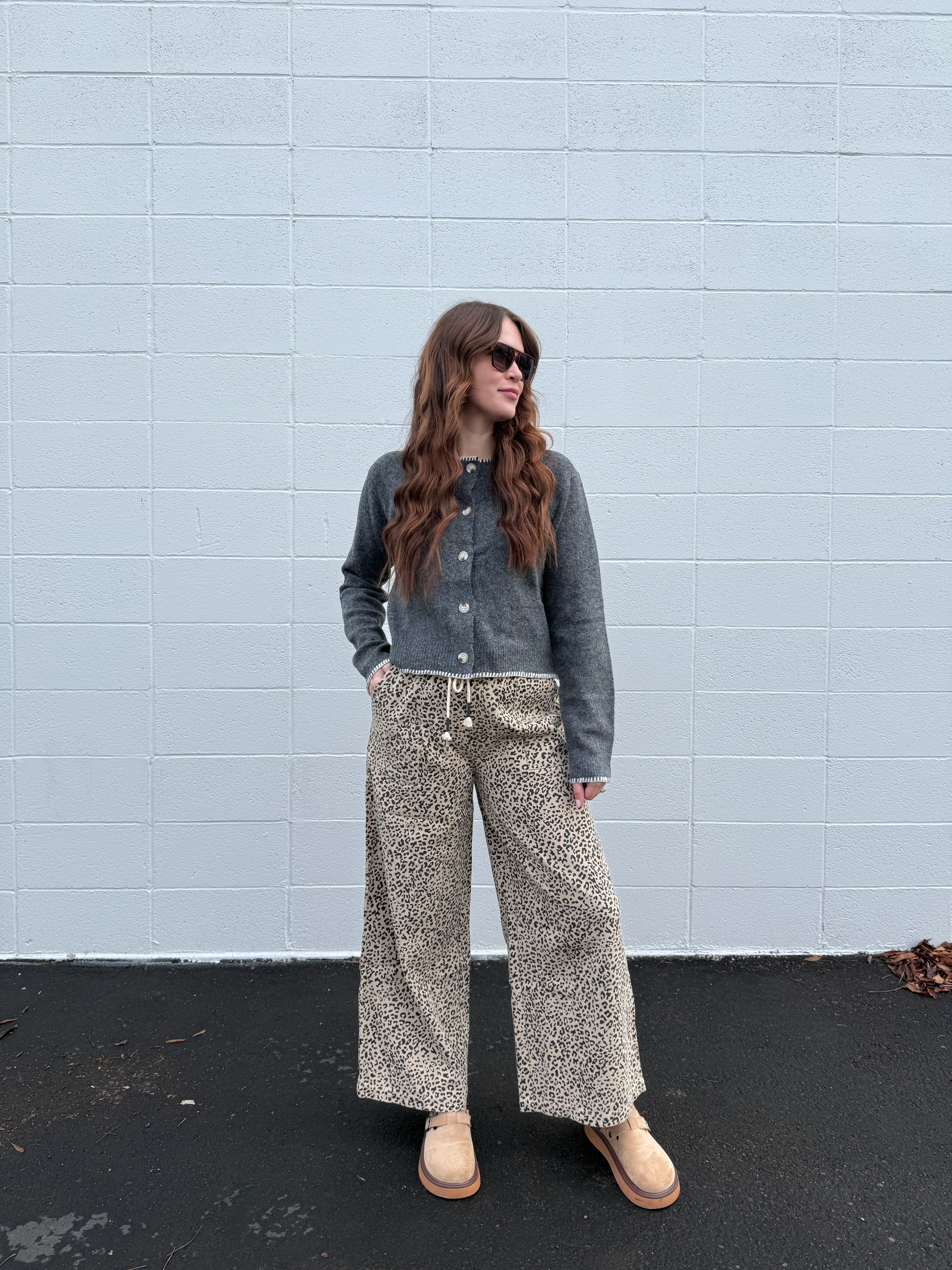Milky Leopard Tie Pants
