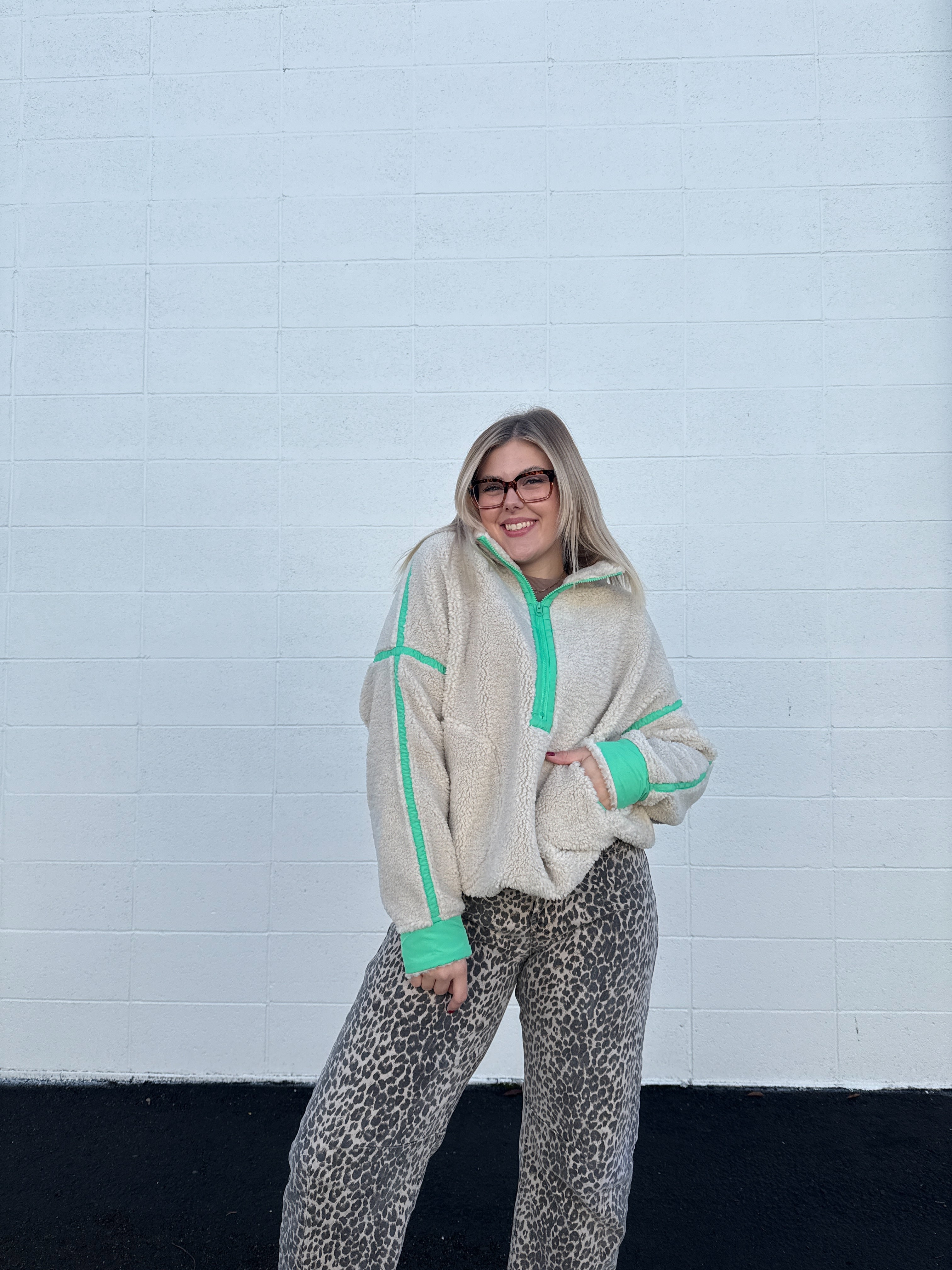 Tree Lighting 1/4 Zip Sherpa Jacket