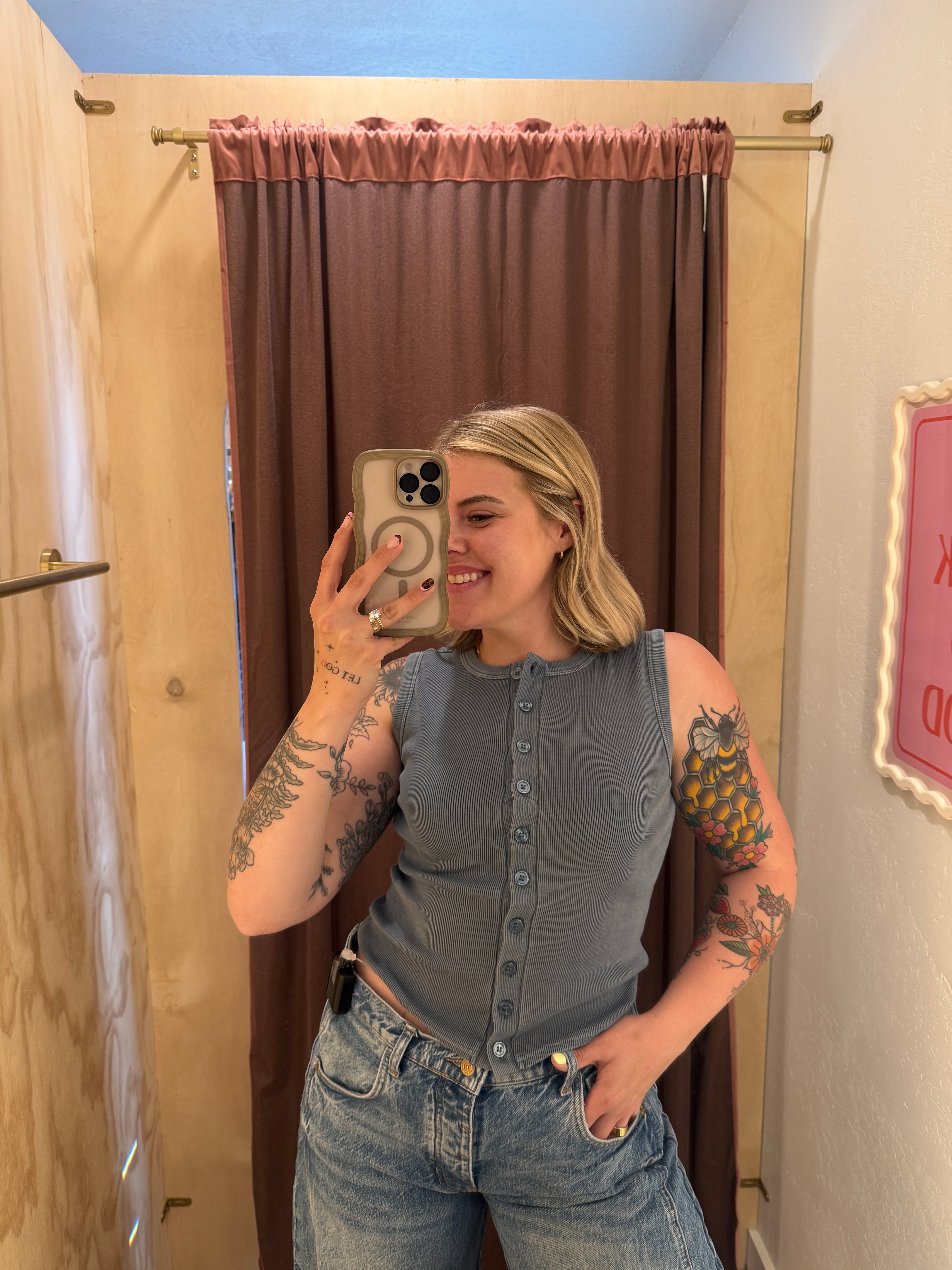 Button Down Ribbed Tanks (multiple colors)