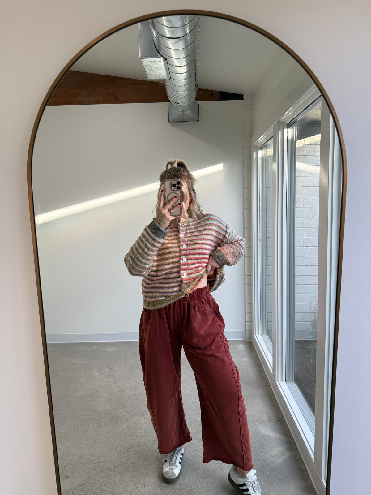 Winter Days Mineral Wash Fleece Barrel Pants
