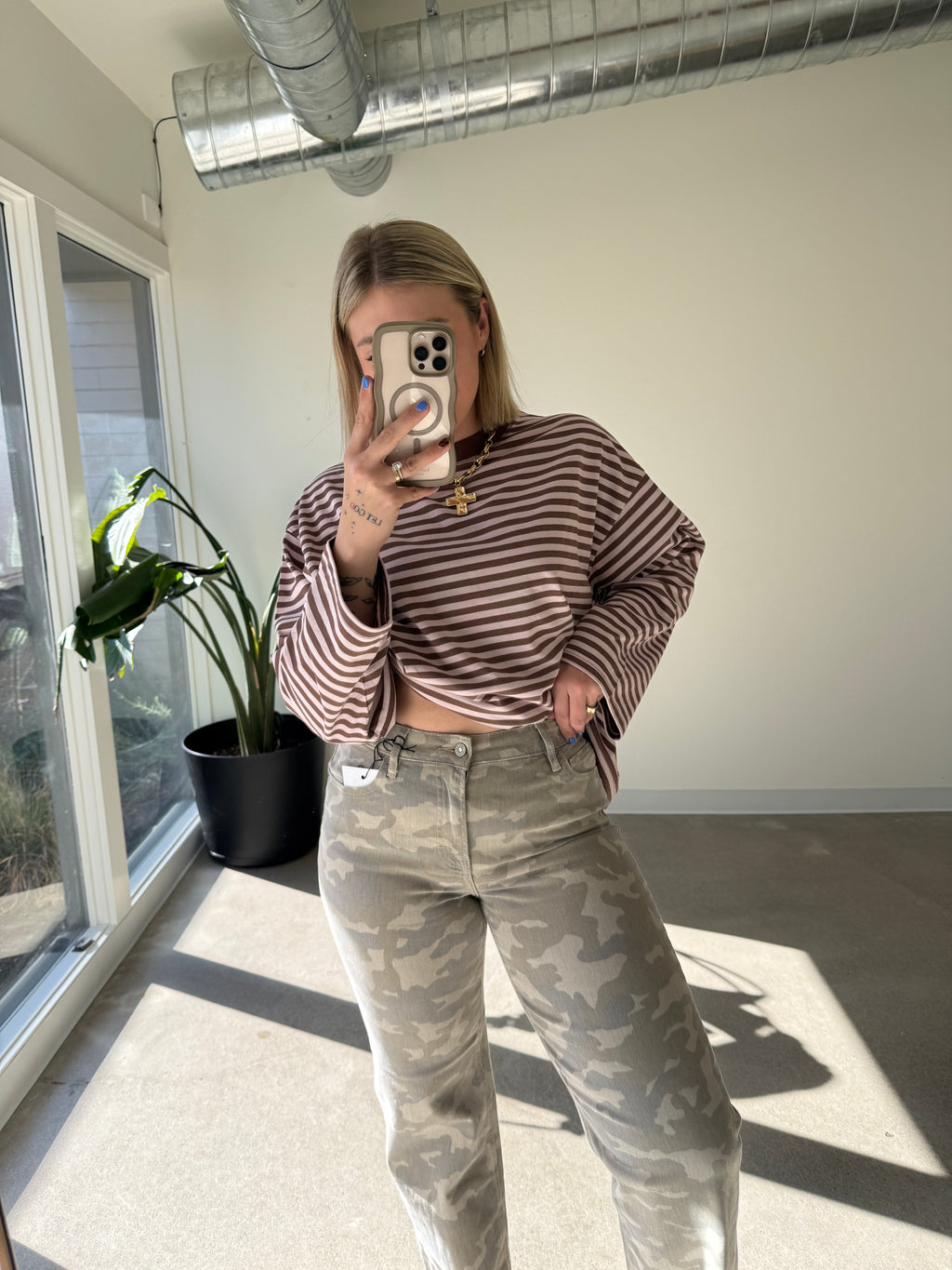 Muted Camo High Rise Jean