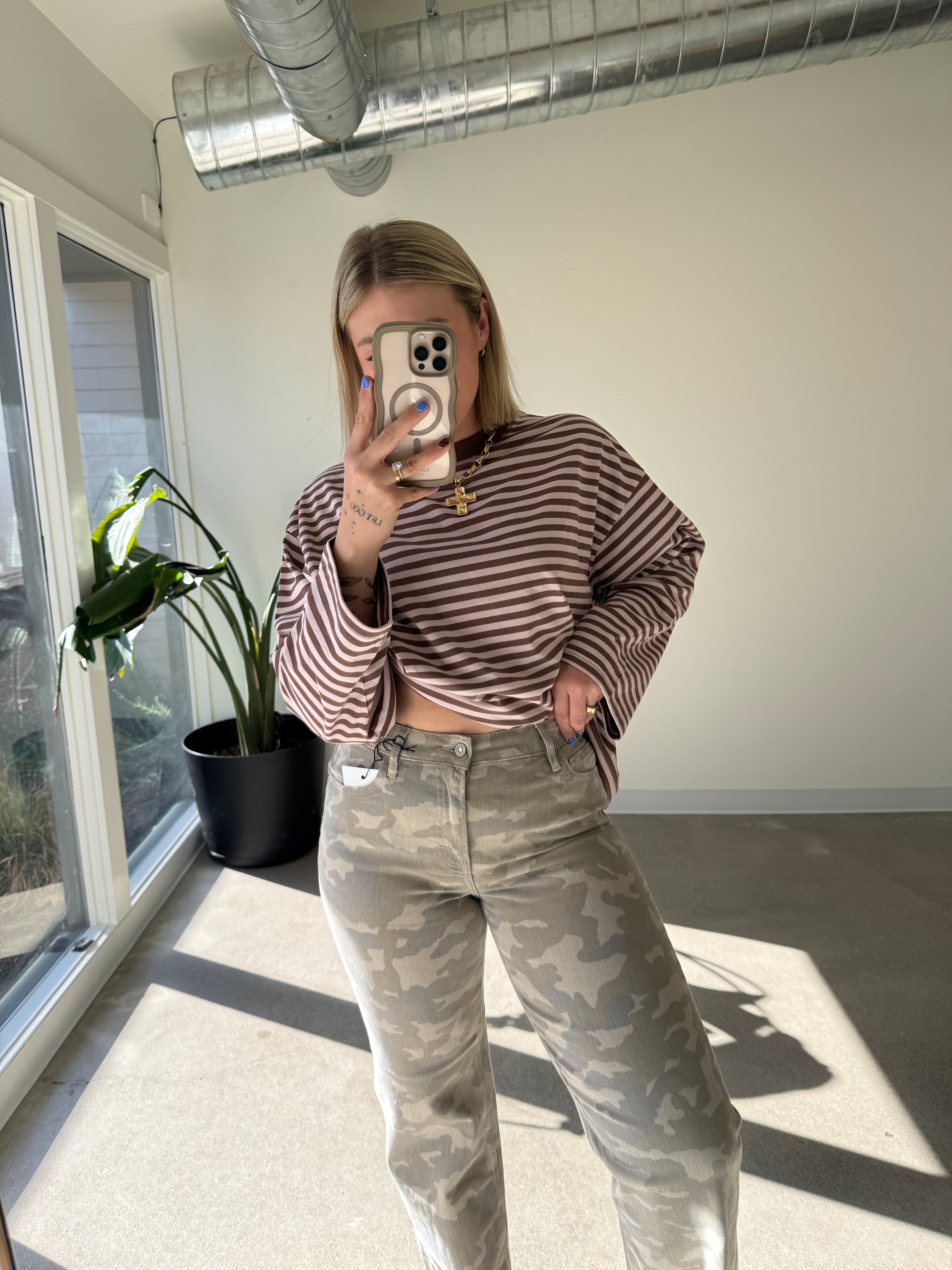 Muted Camo High Rise Jean