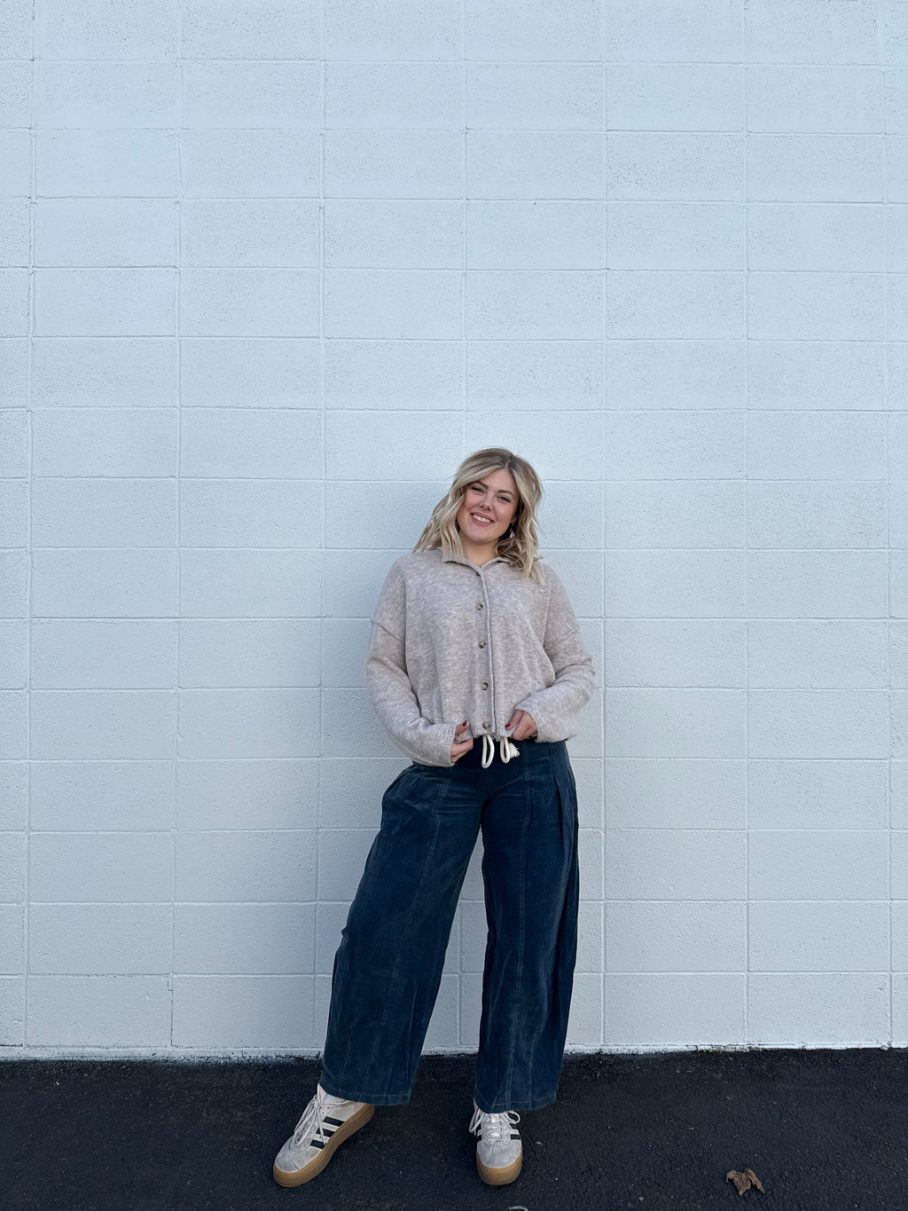 Blue Tide Corduroy Barrel Pants