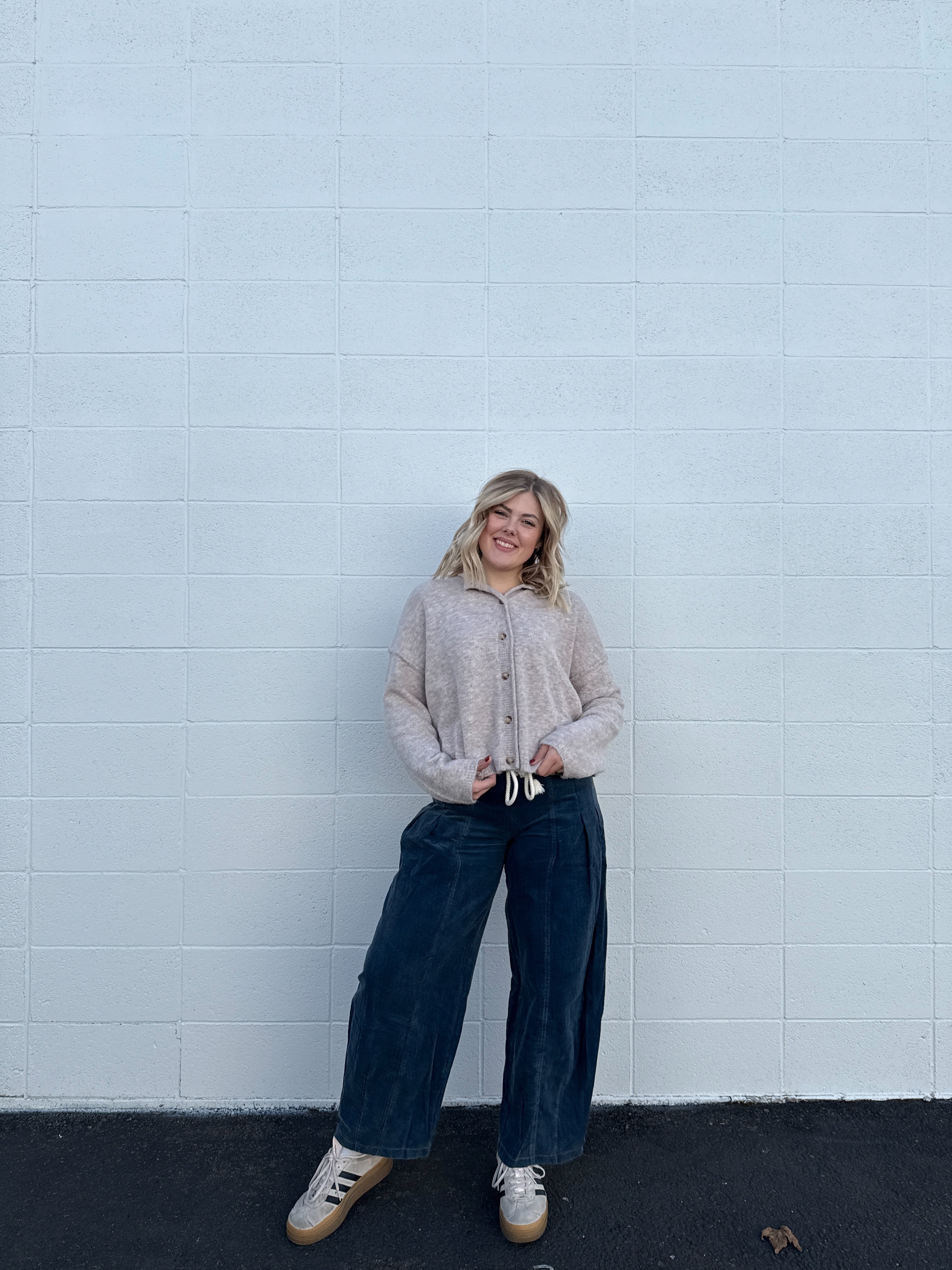 Blue Tide Corduroy Barrel Pants