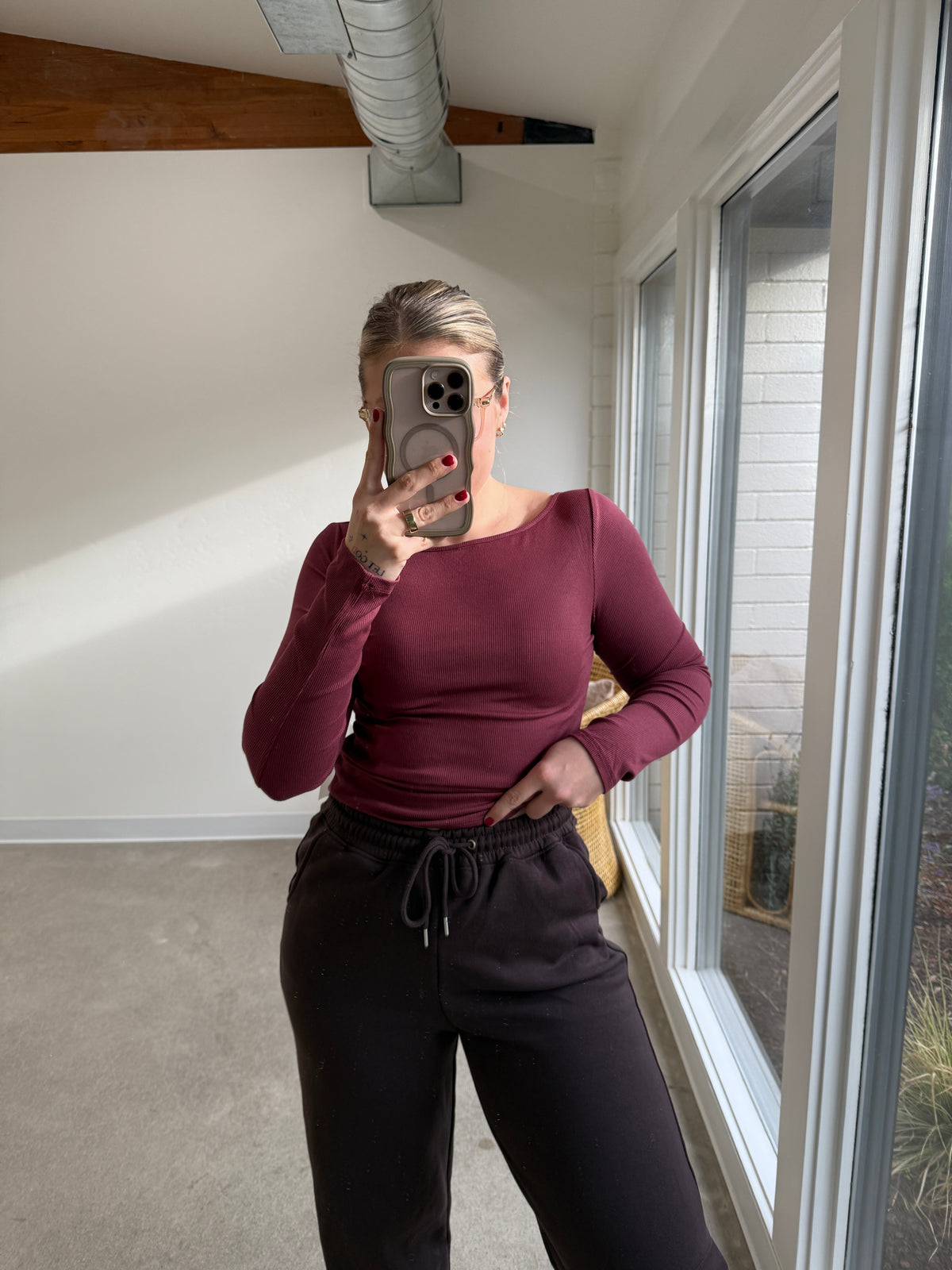 Barely There Boat Neck Long Sleeve
