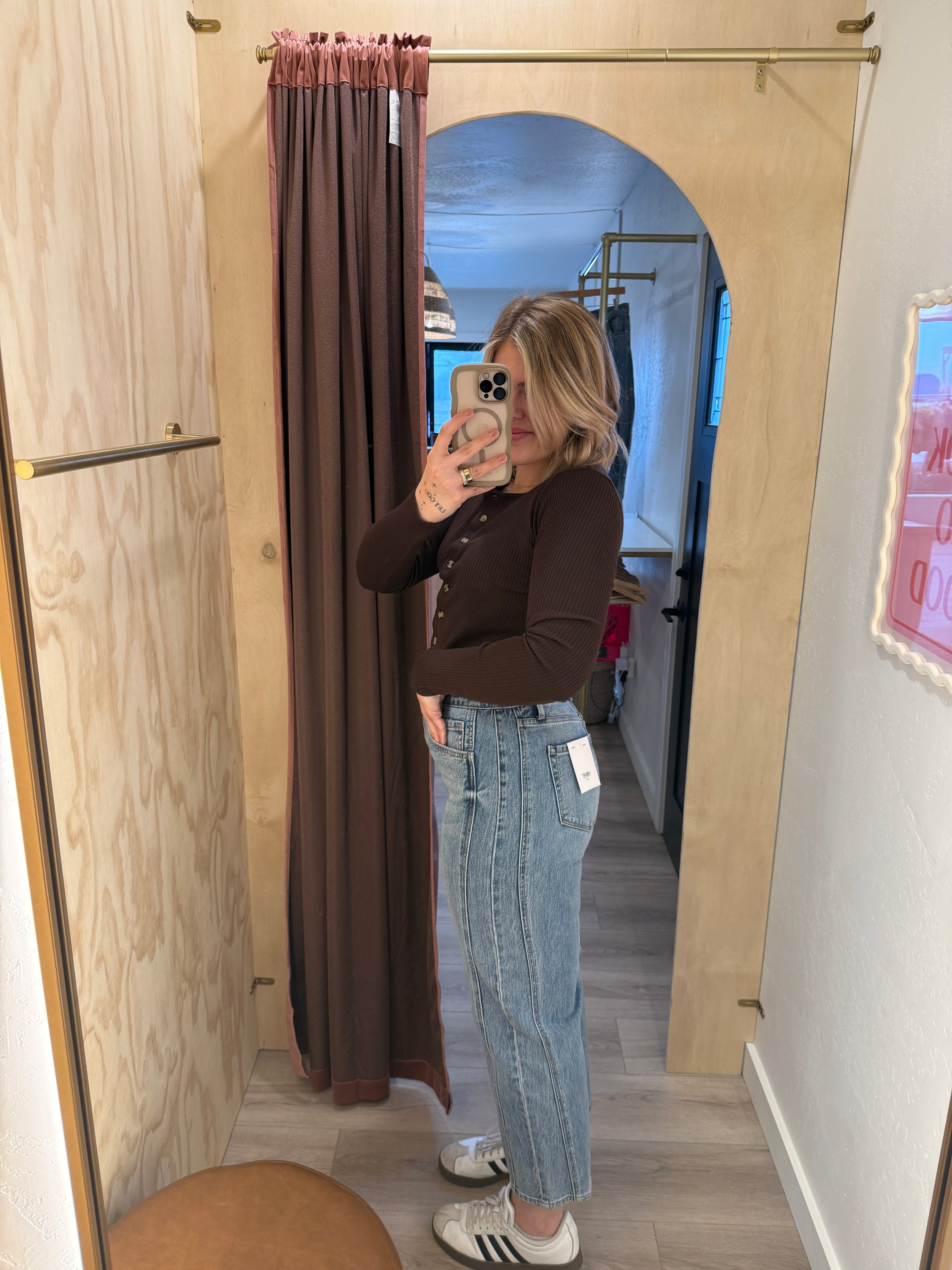 High Rise Medium Wash Barrel Jeans