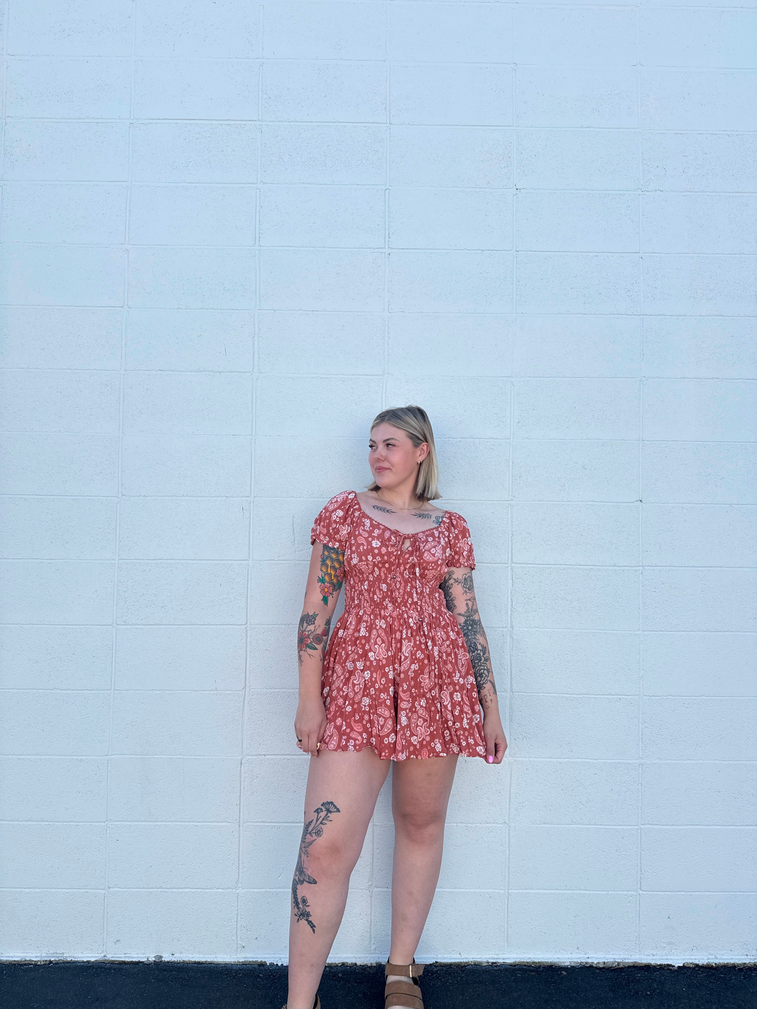 Sunset Paisley Romper