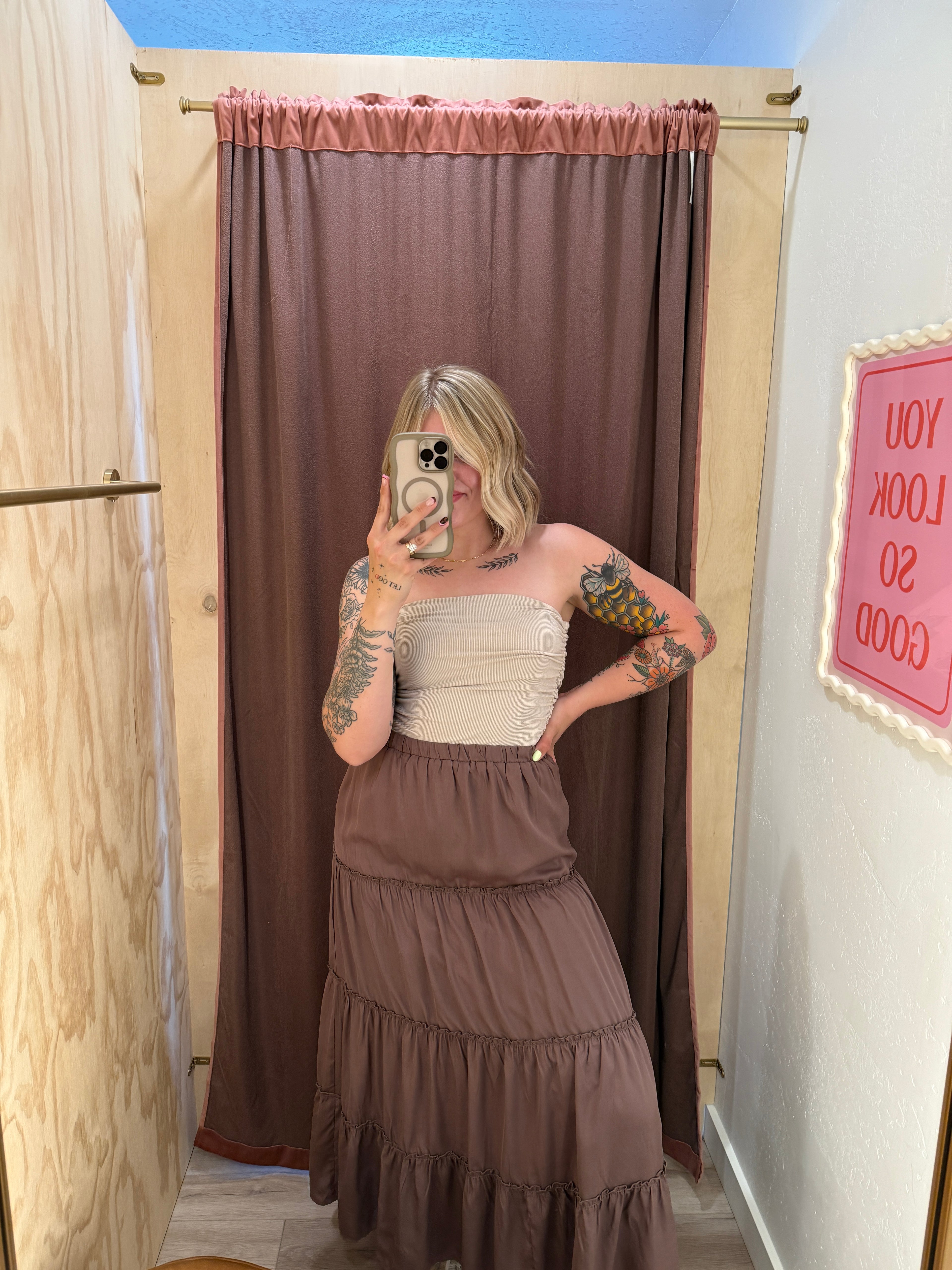 Flirt + Flow Ruffled Hem Maxi Skirt (multiple colors)