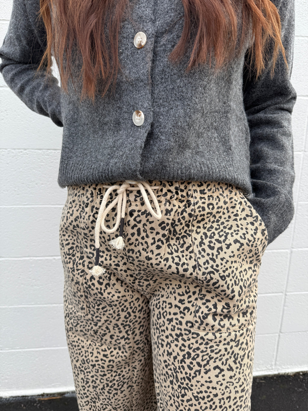 Milky Leopard Tie Pants
