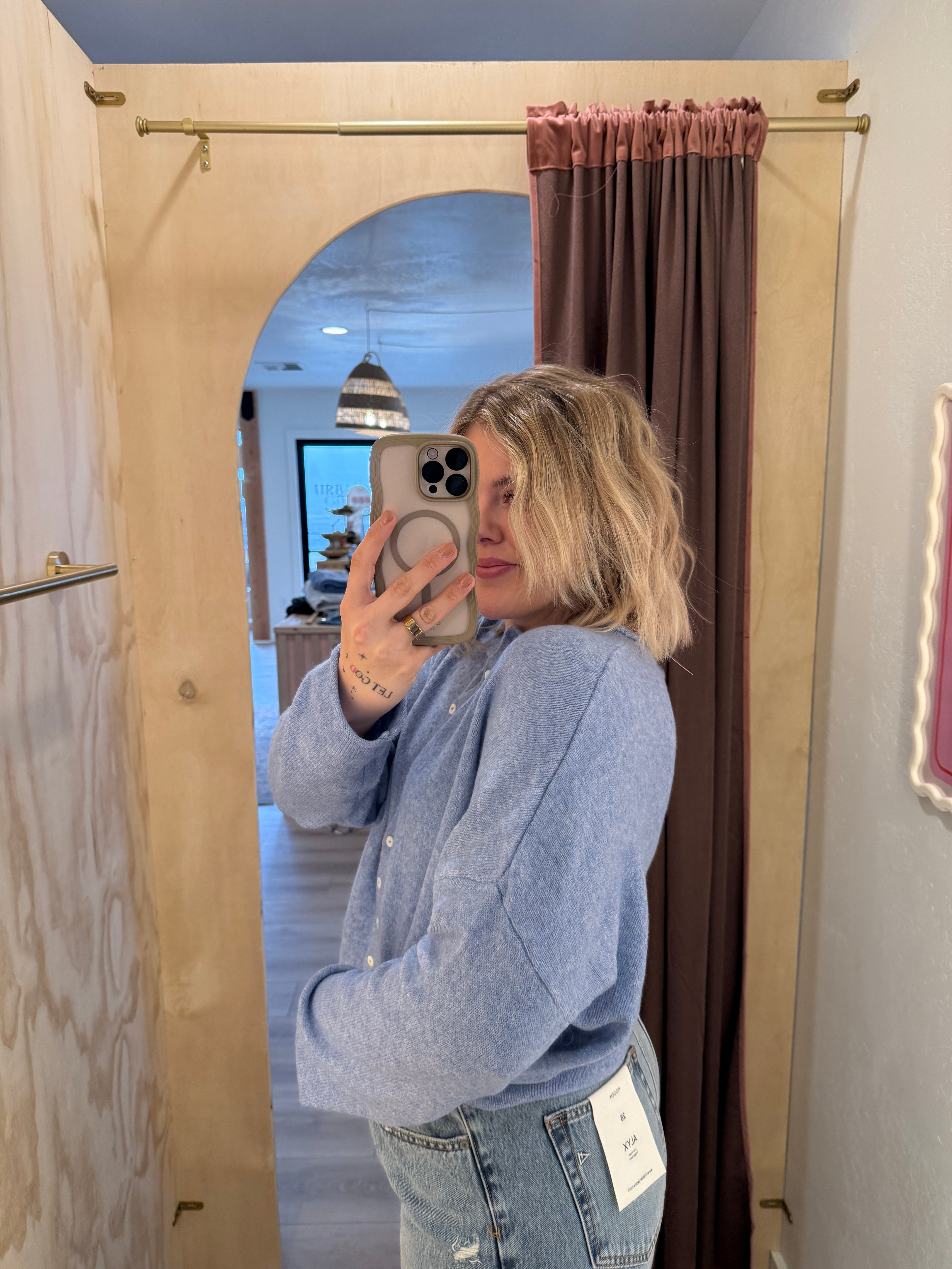 Jaime Dusty Blue Scallop Cardigan