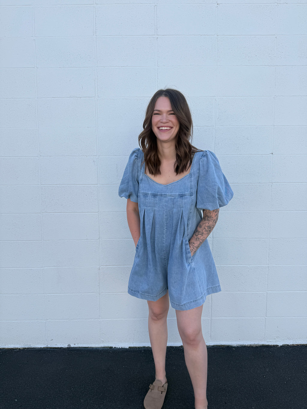 Golden Hour Denim Romper