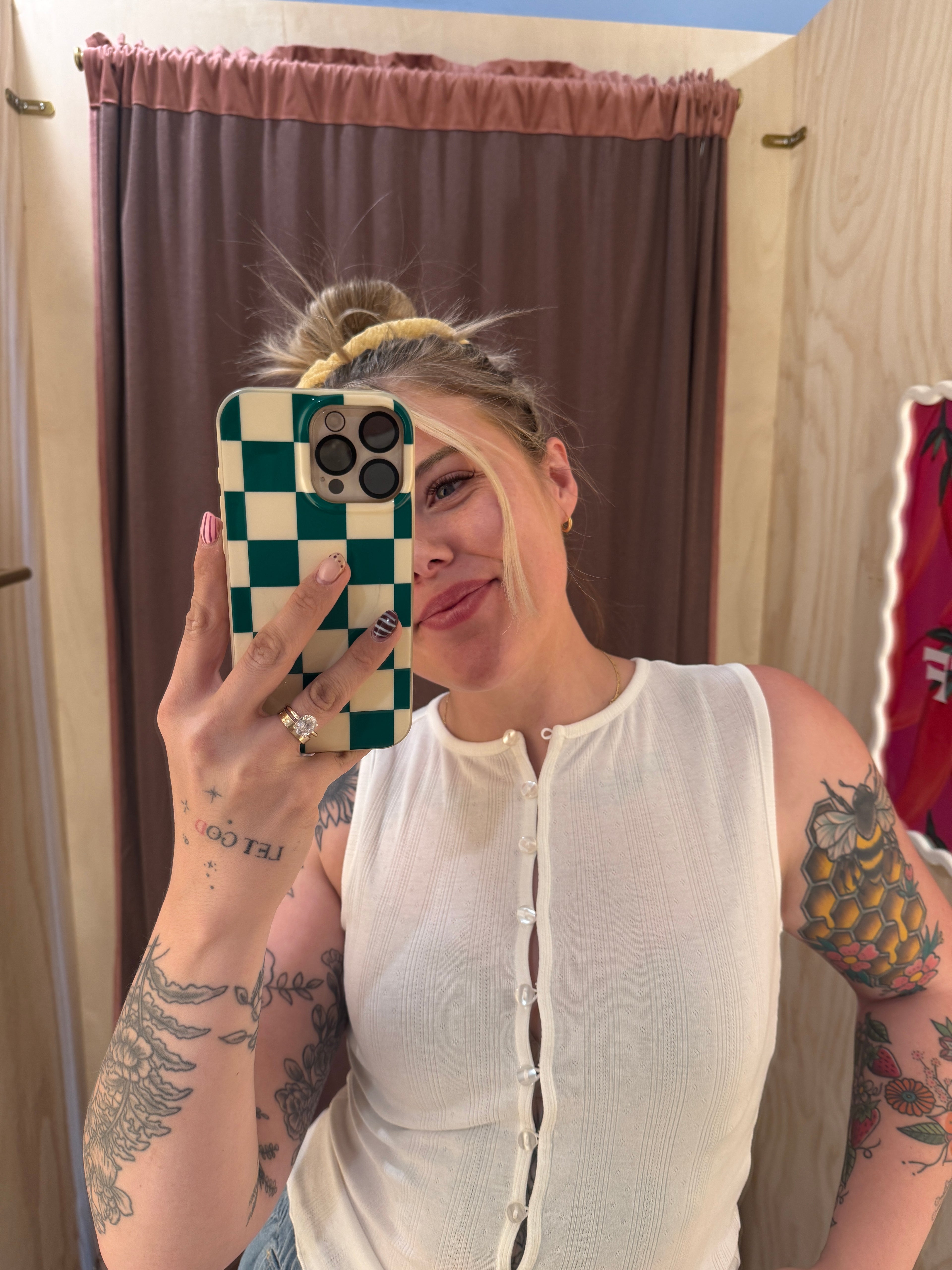 Pointelle Button Down Tanks (Multiple Colors)