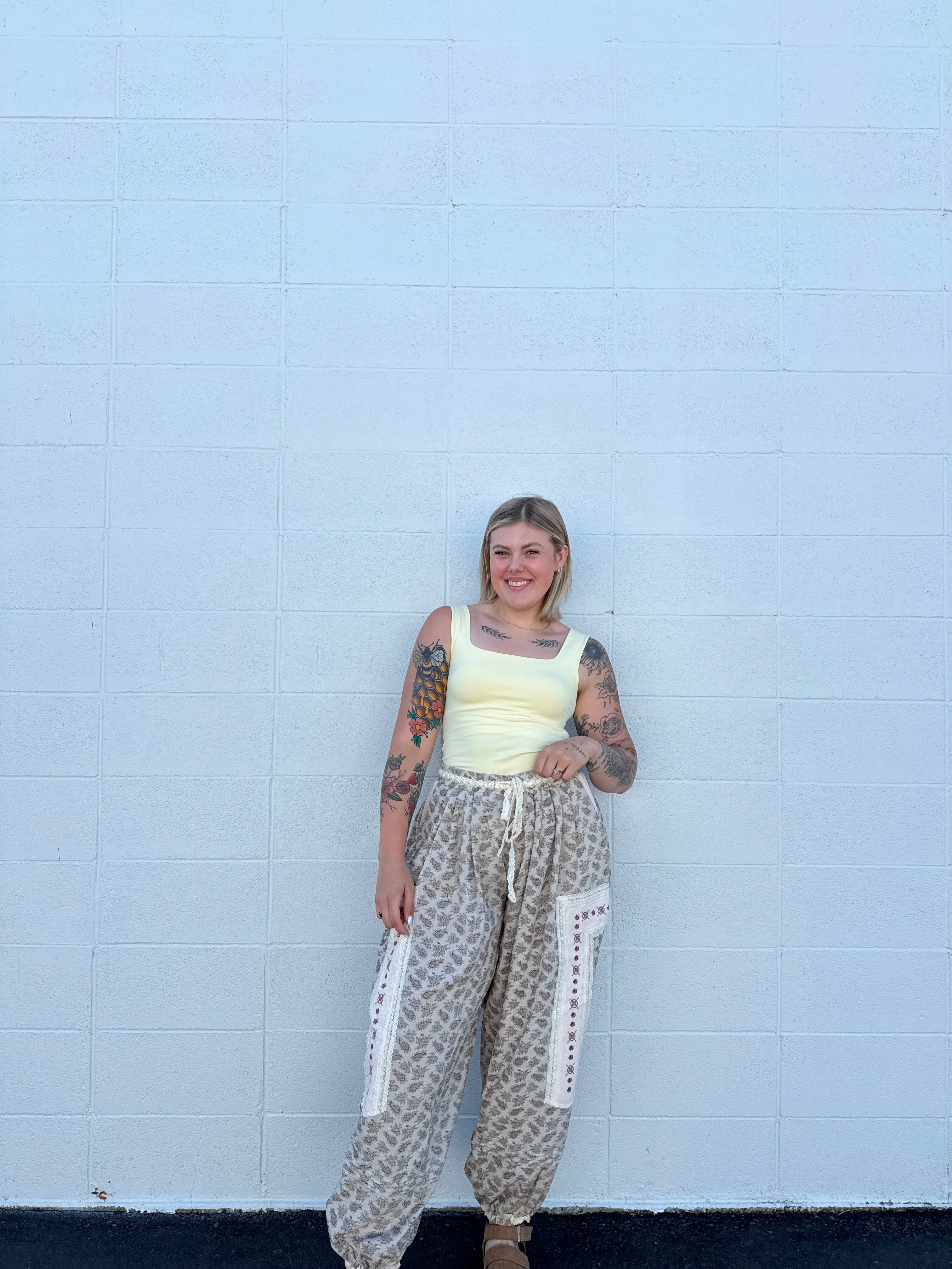 Paisley and Lace Joggers