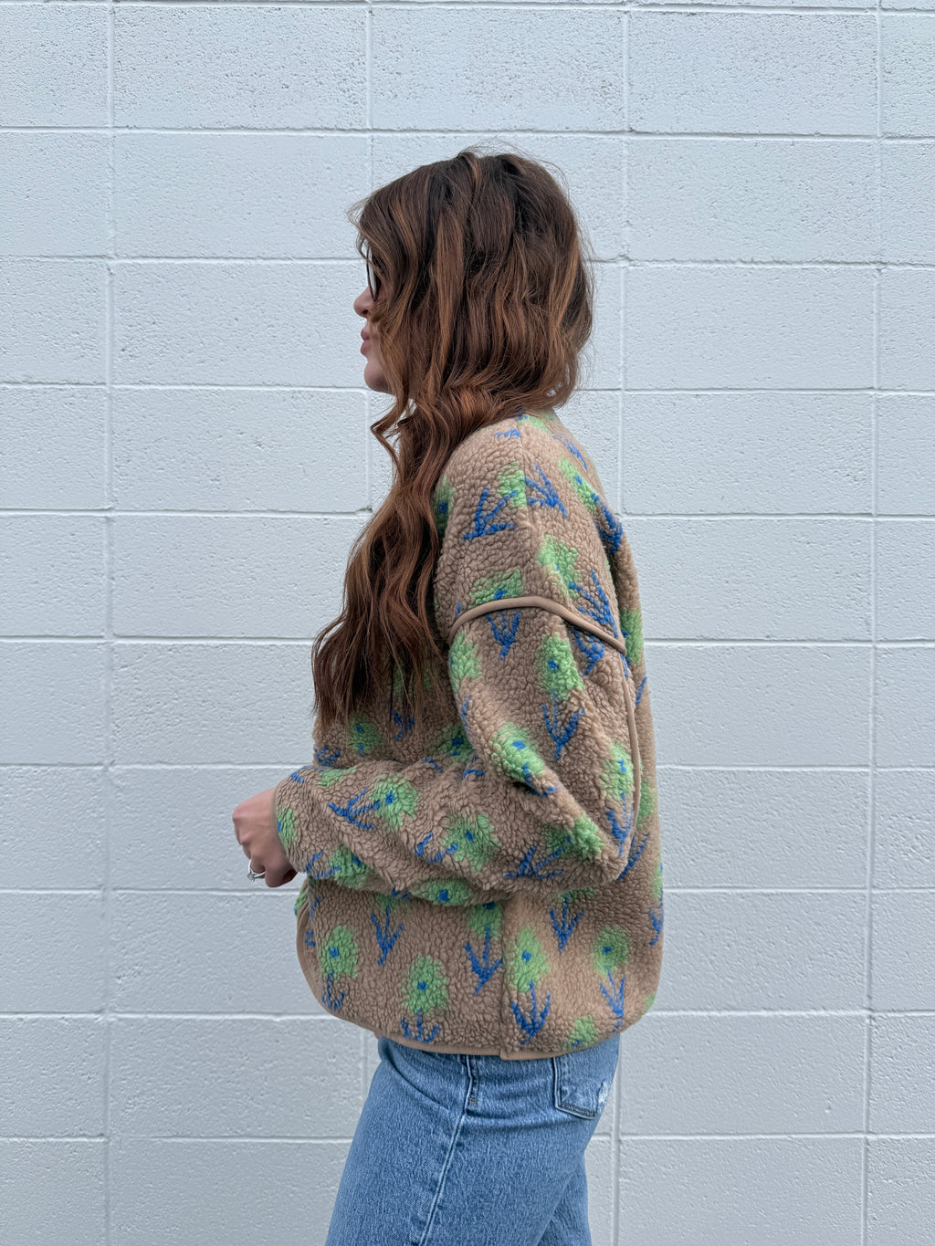 Floral Sherpa Jacket (multiple colors)