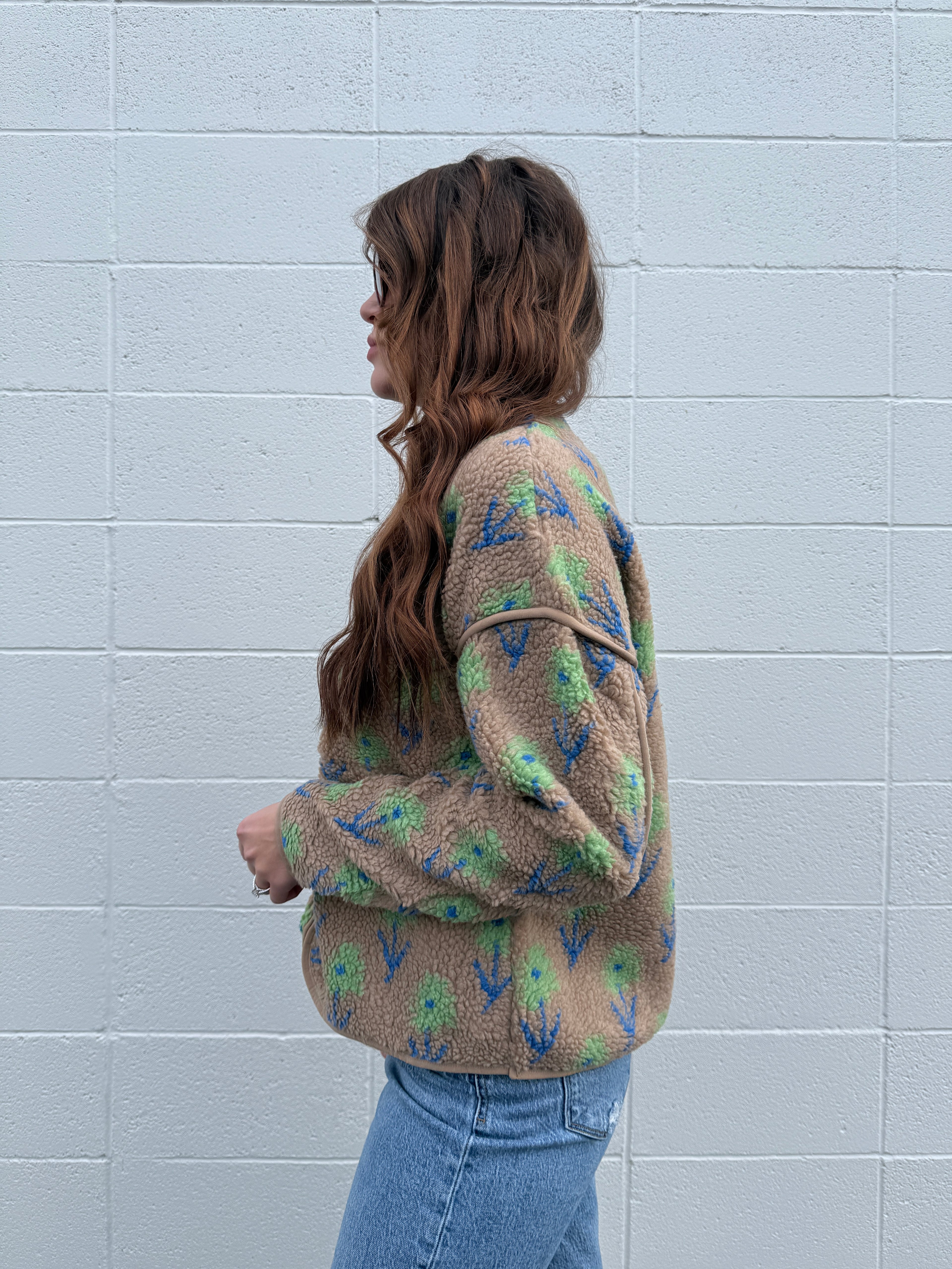 Floral Sherpa Jacket (multiple colors)