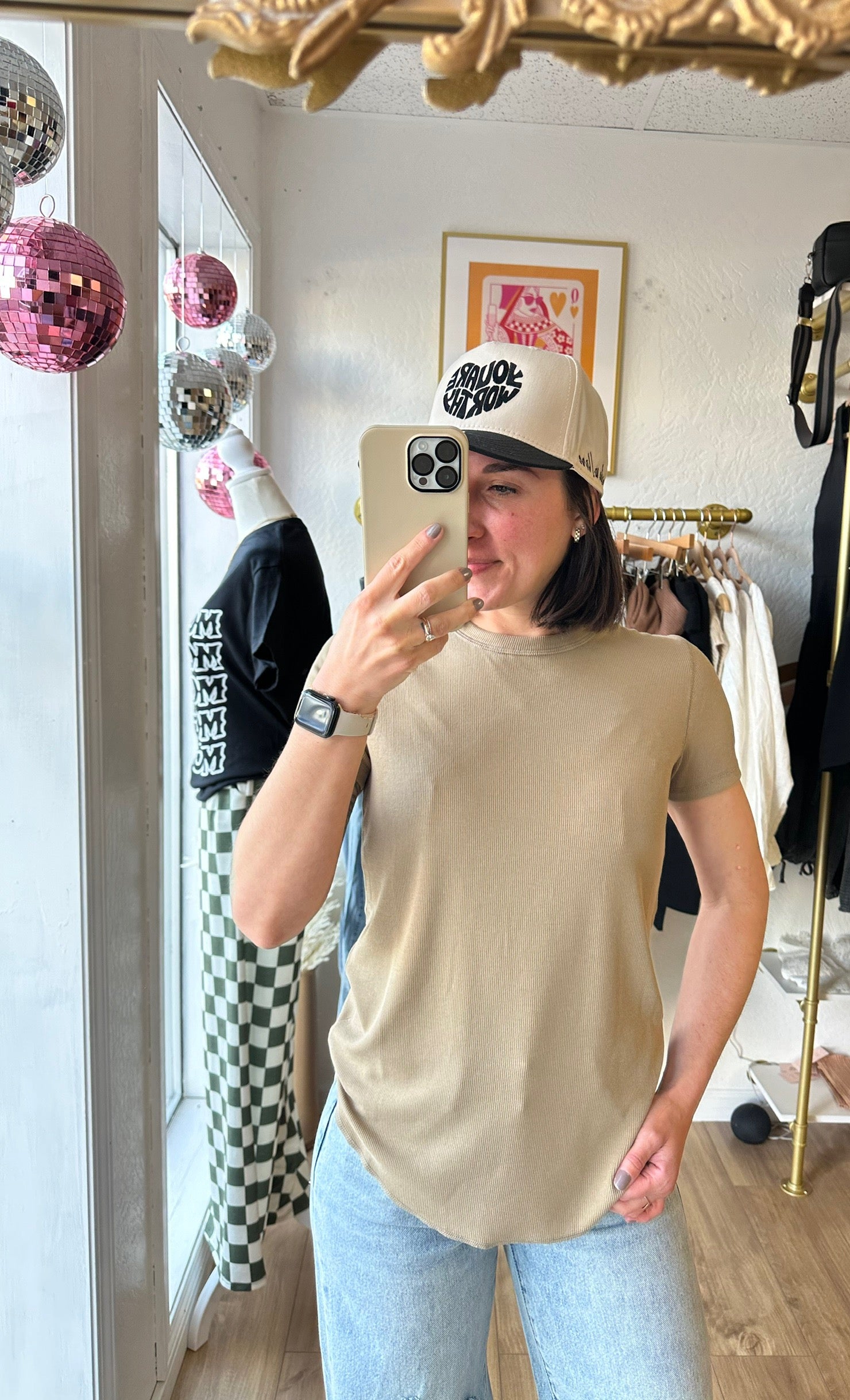 Ribbed Knit Basic Tee (multiple colors)
