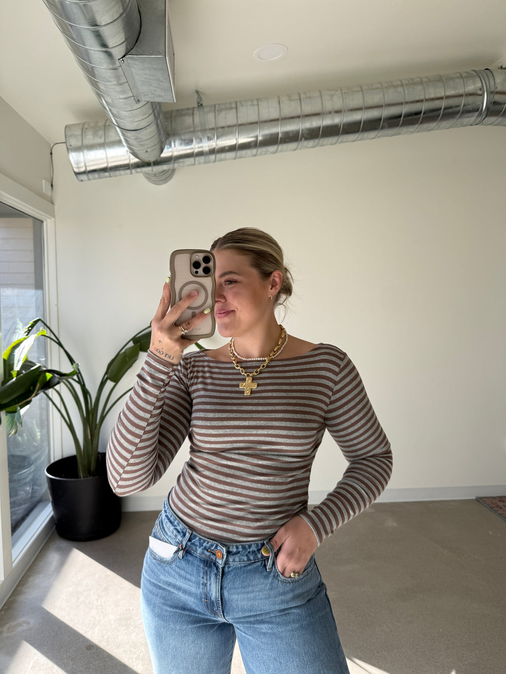 Weekender Striped Boat Neck Long Sleeve (Multiple Colors)