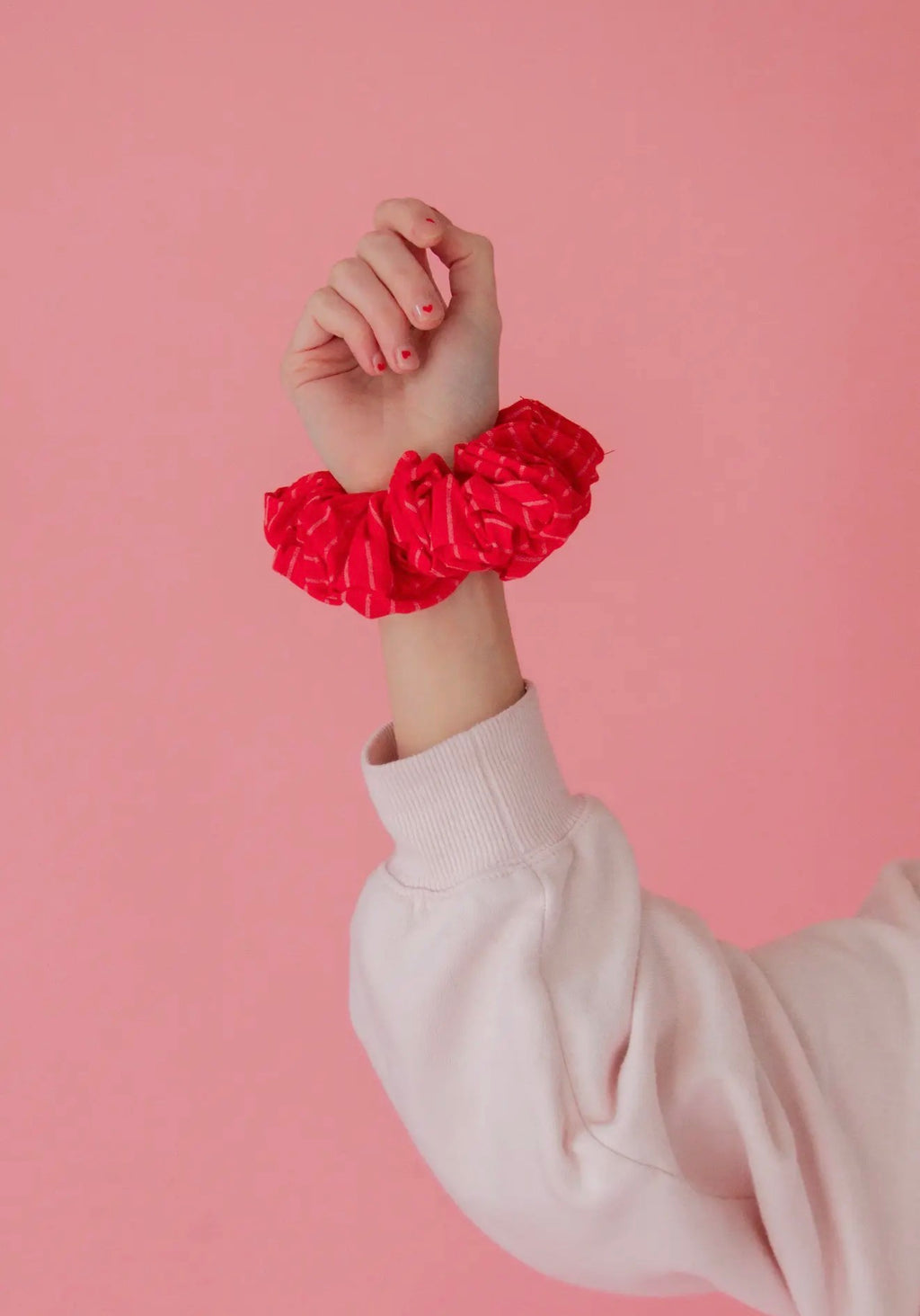 Red Striped Jumbo Scrunchie